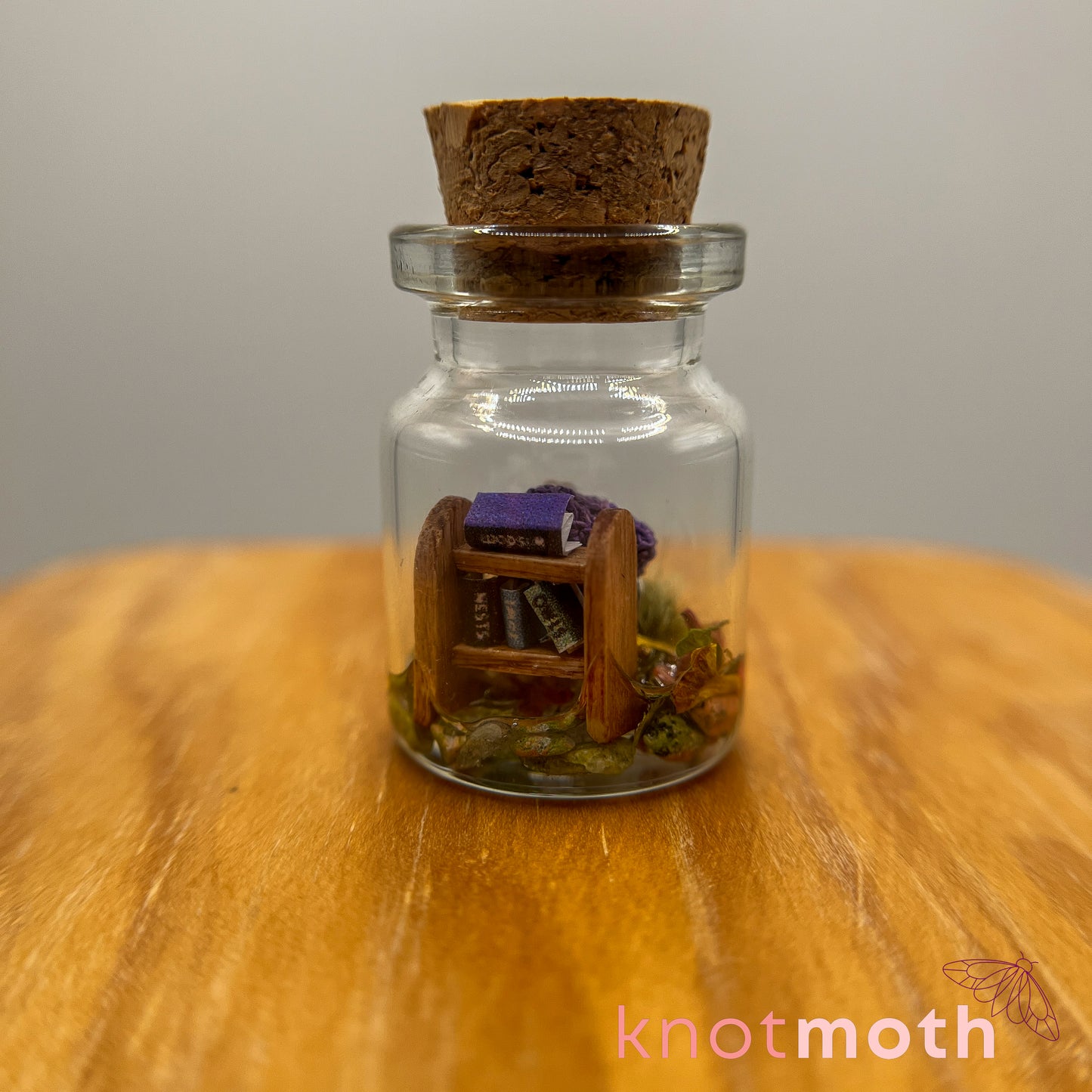 Octavia Owl Micro Crochet Library Terrarium Jar (removable, magnetic)