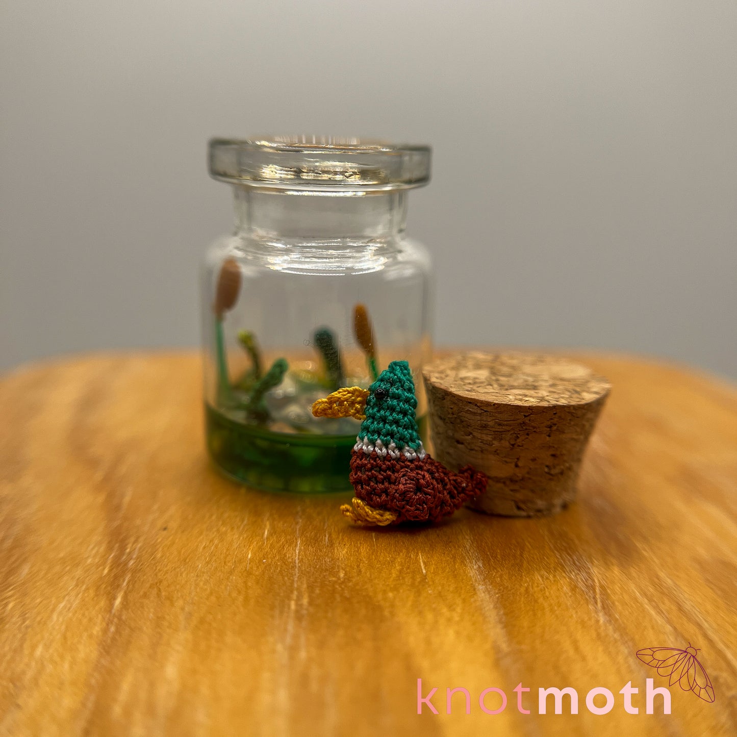 Diana Duck Micro Crochet Aquarium Jar (removable, magnetic)