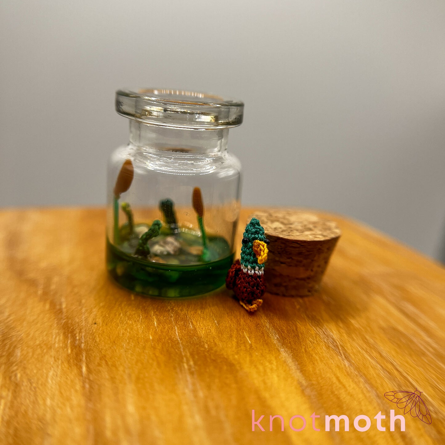 Diana Duck Micro Crochet Aquarium Jar (removable, magnetic)