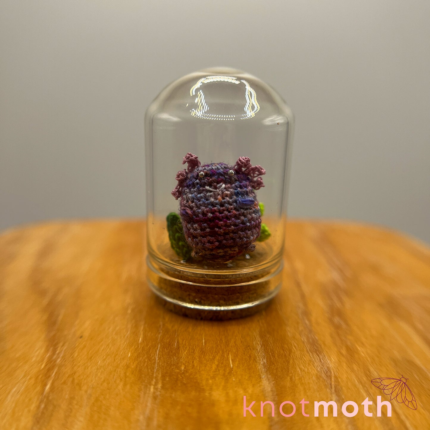 Ada Axolotl Micro Crochet Cloche Jar (removable, magnetic)