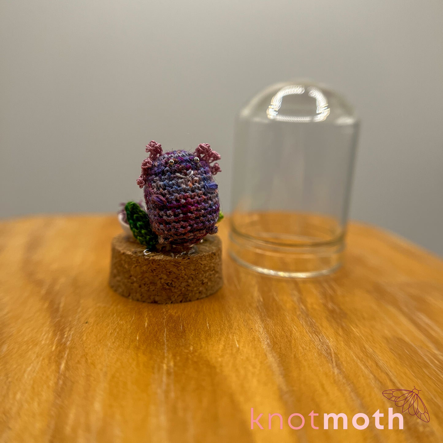 Ada Axolotl Micro Crochet Cloche Jar (removable, magnetic)