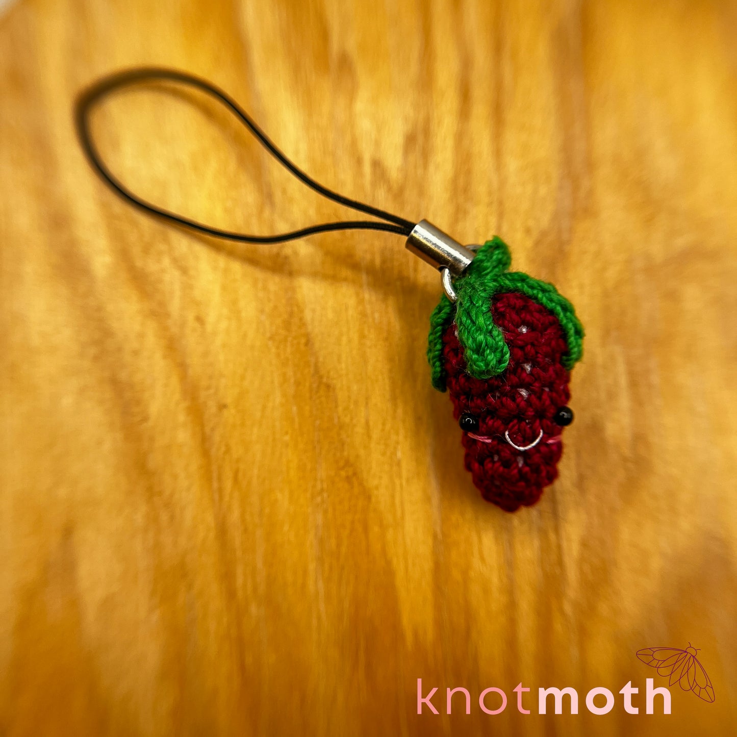 Sally Strawberry Mini Crochet Keychain