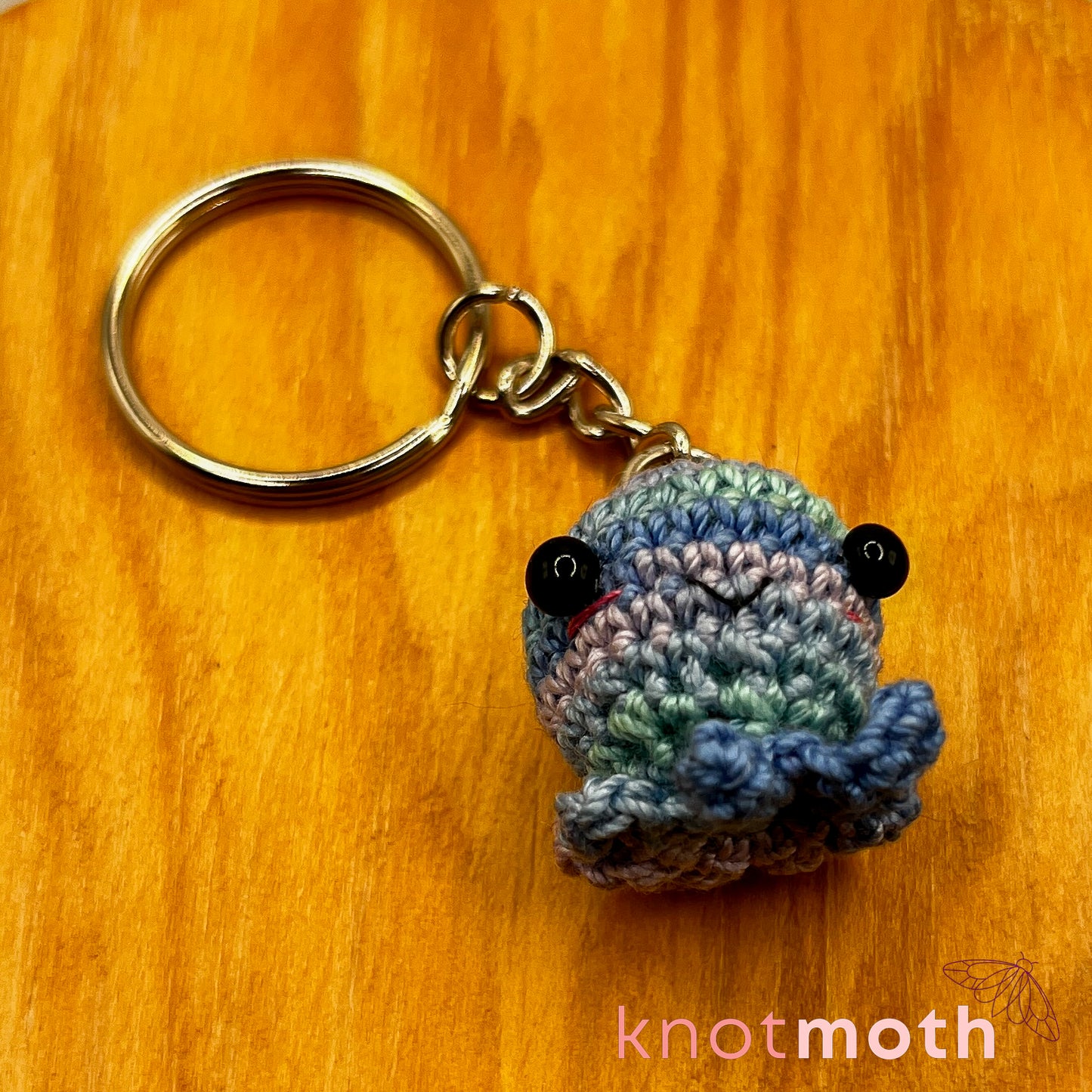 Inky Octopus Mini Crochet Keychain
