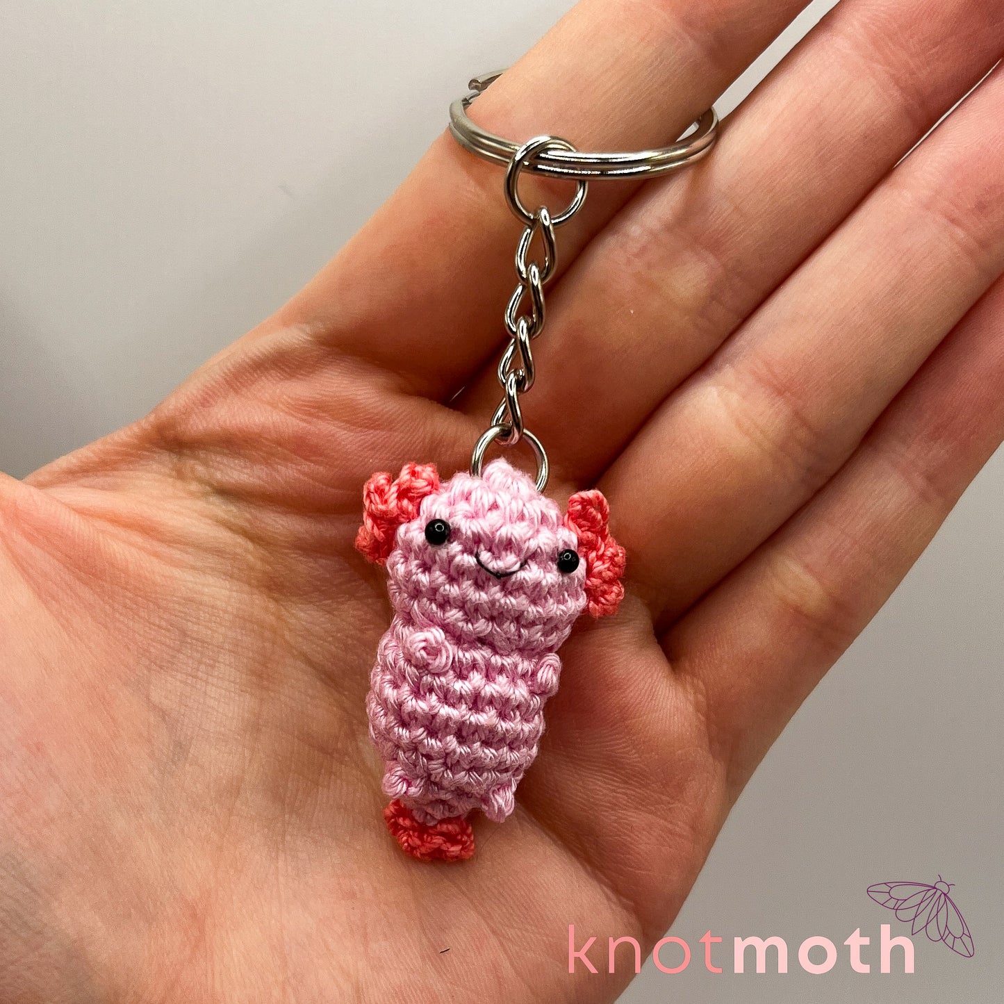 Lottie Axolotl Mini Crochet Keychain