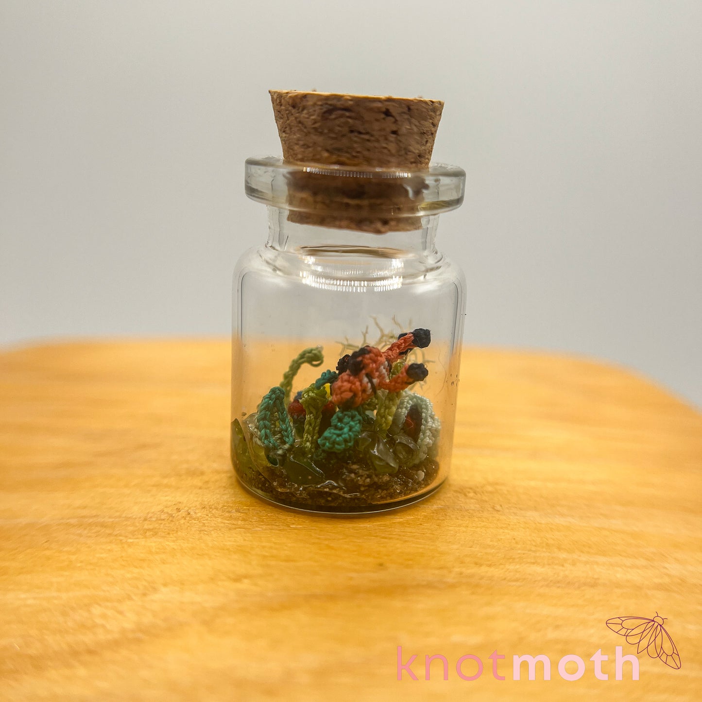 Clownfish and Coral Aquarium Micro Crochet Aquarium Jar (Removable)