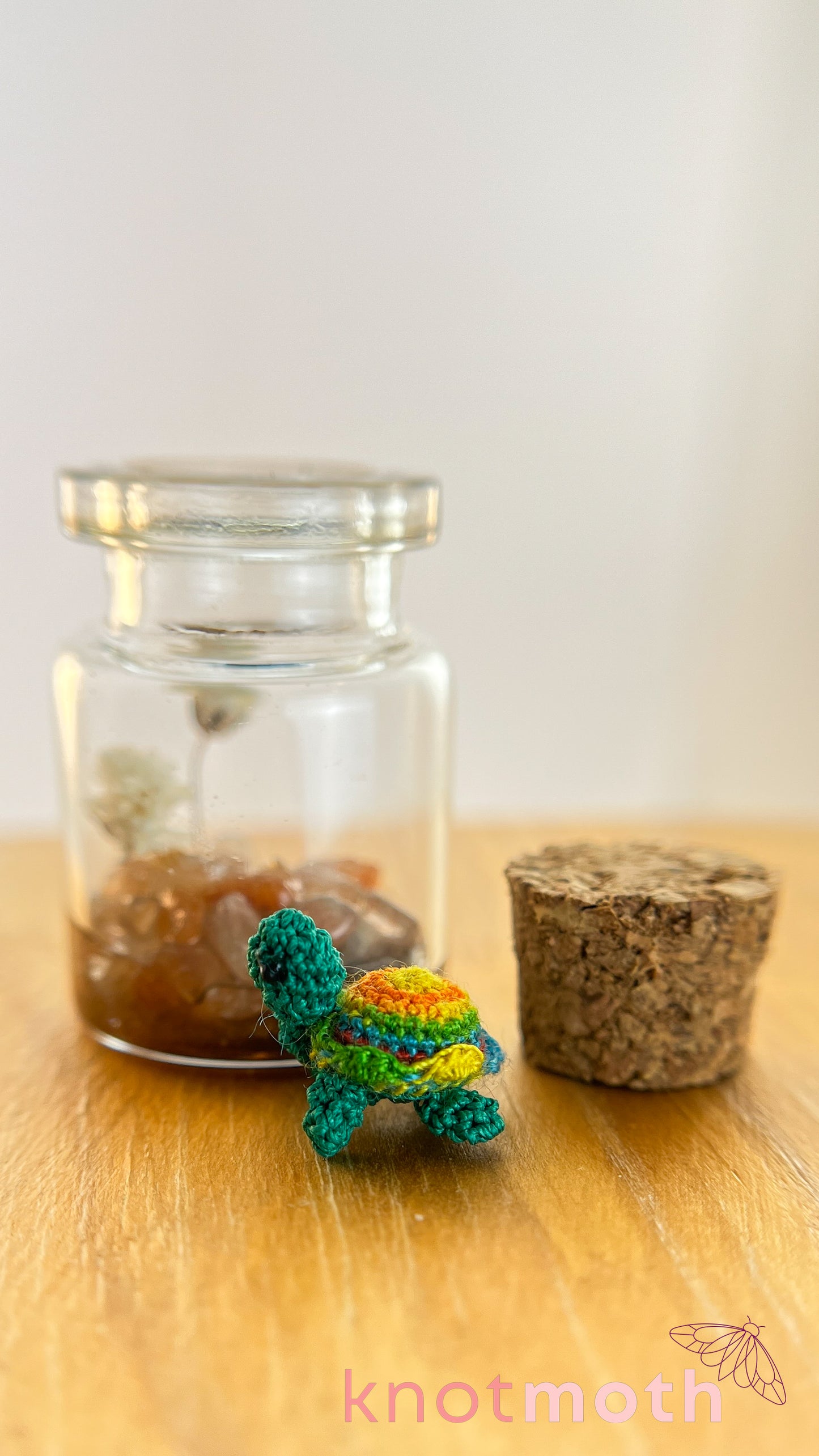 Tally Turtle Micro Crochet Terrarium Jar (Magnetic, Removable)