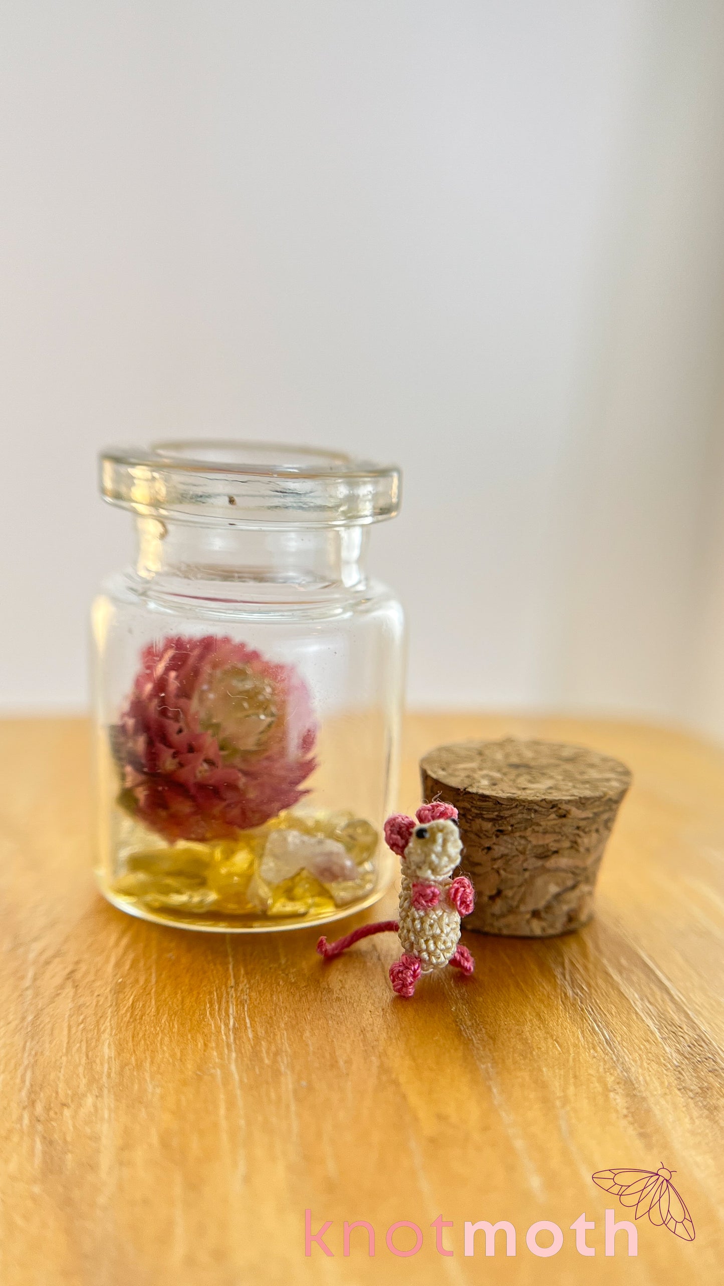 Mildred Mouse Micro Crochet Terrarium Jar (Removable)