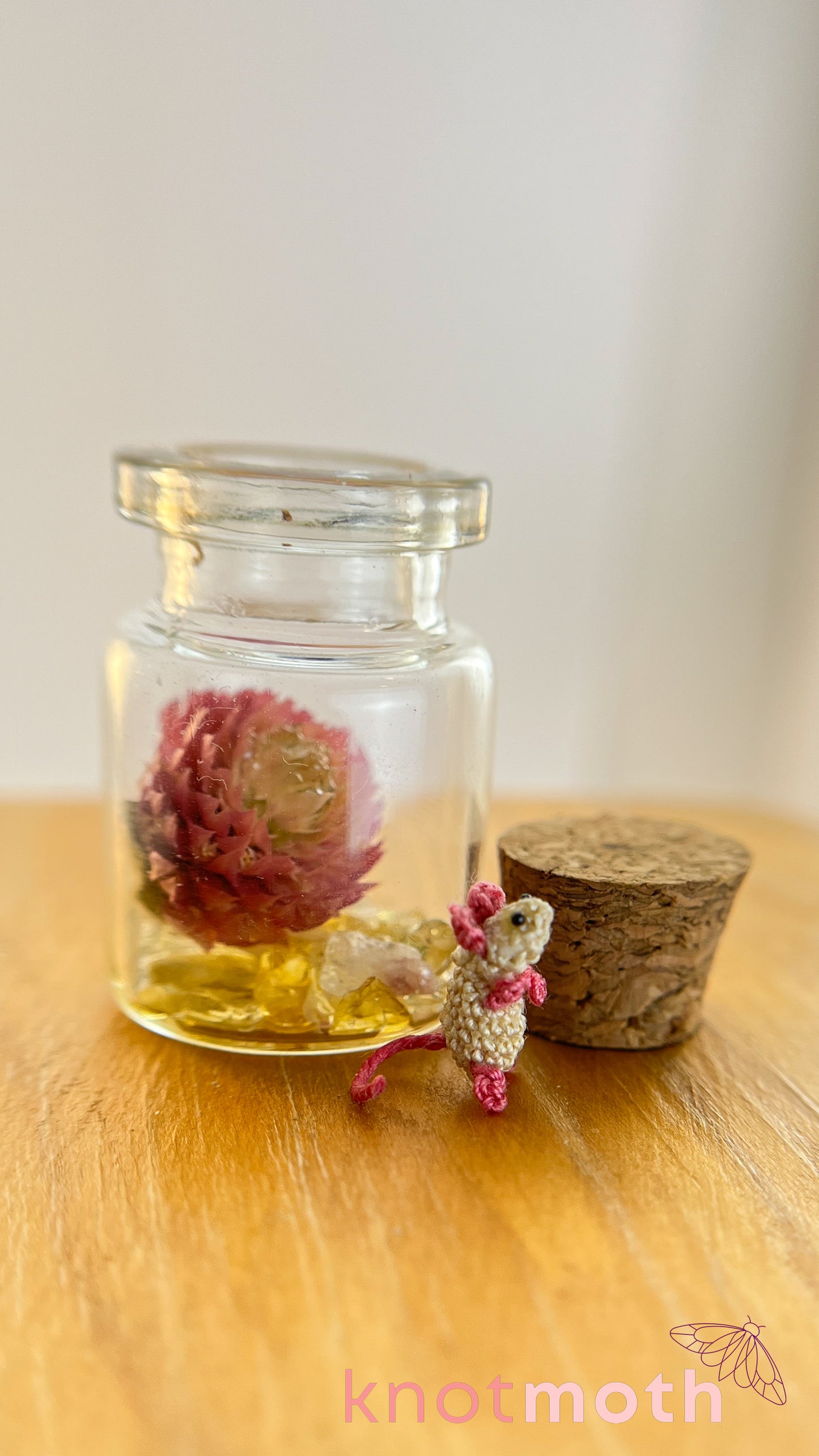 Mildred Mouse Micro Crochet Terrarium Jar (Removable)