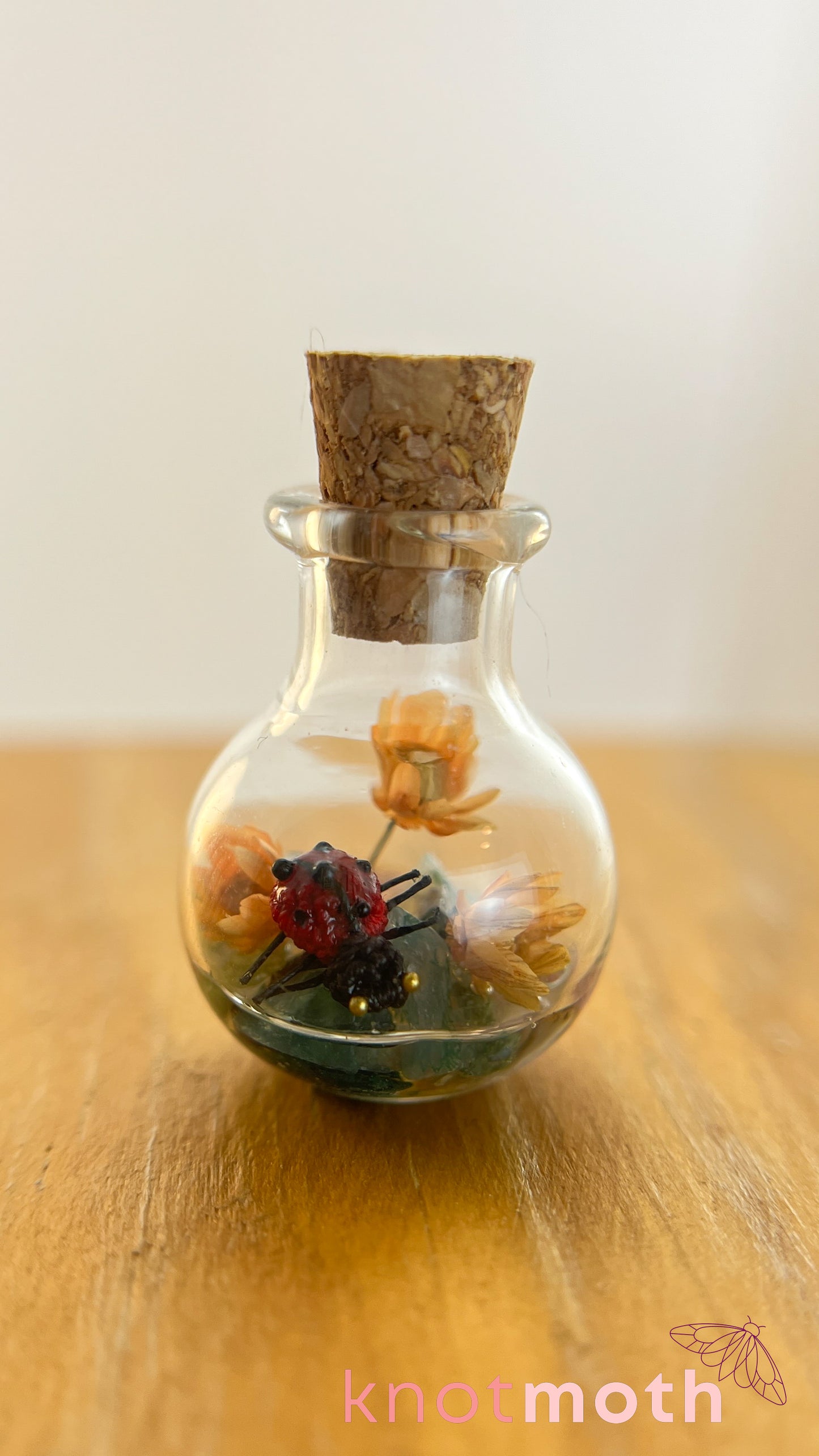 Loretta Ladybug Micro Crochet Terrarium Jar (Magnetic, Removable)