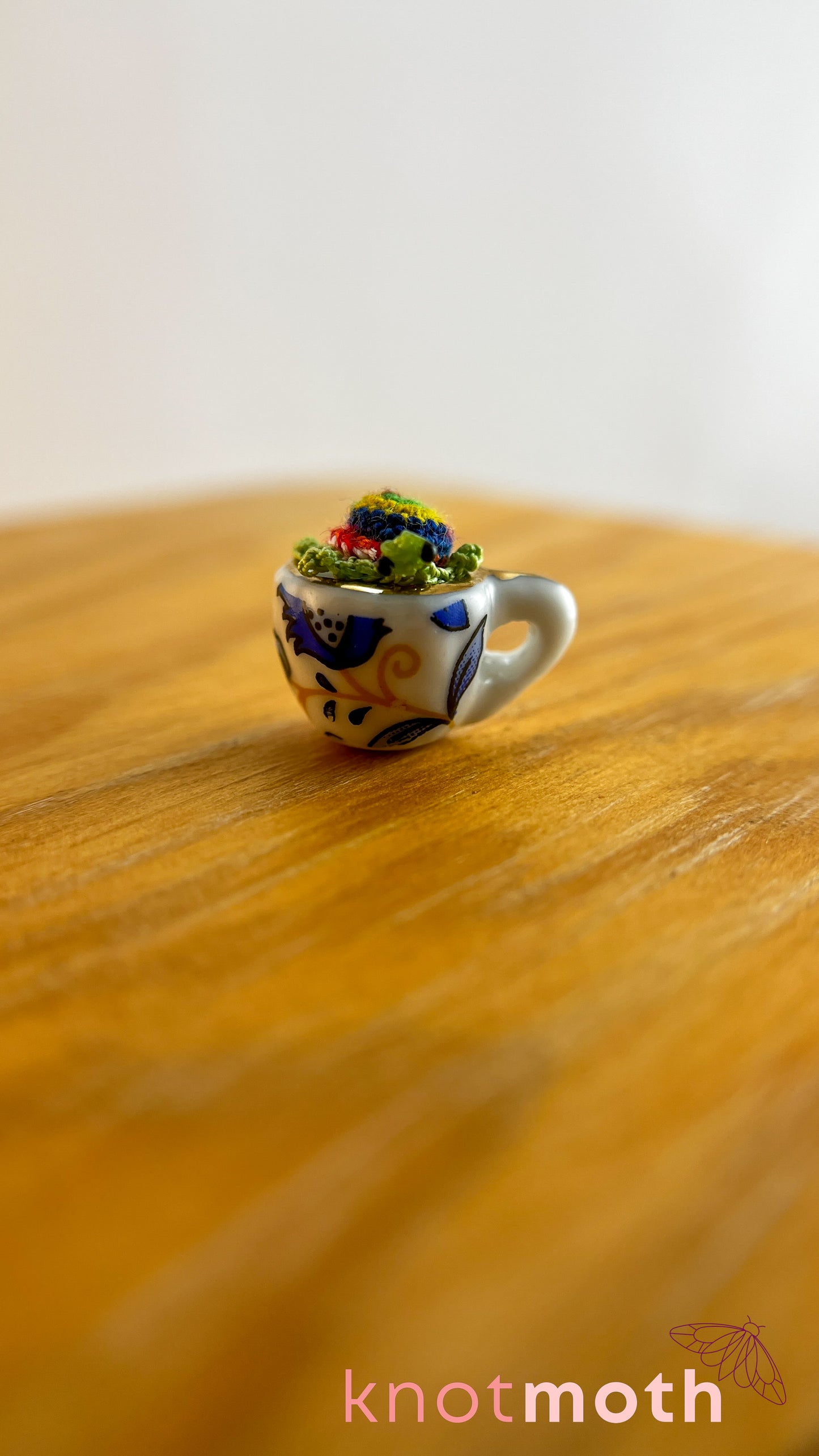 Myrtle Turtle Micro Crochet Teacup (Magnetic, Removable)