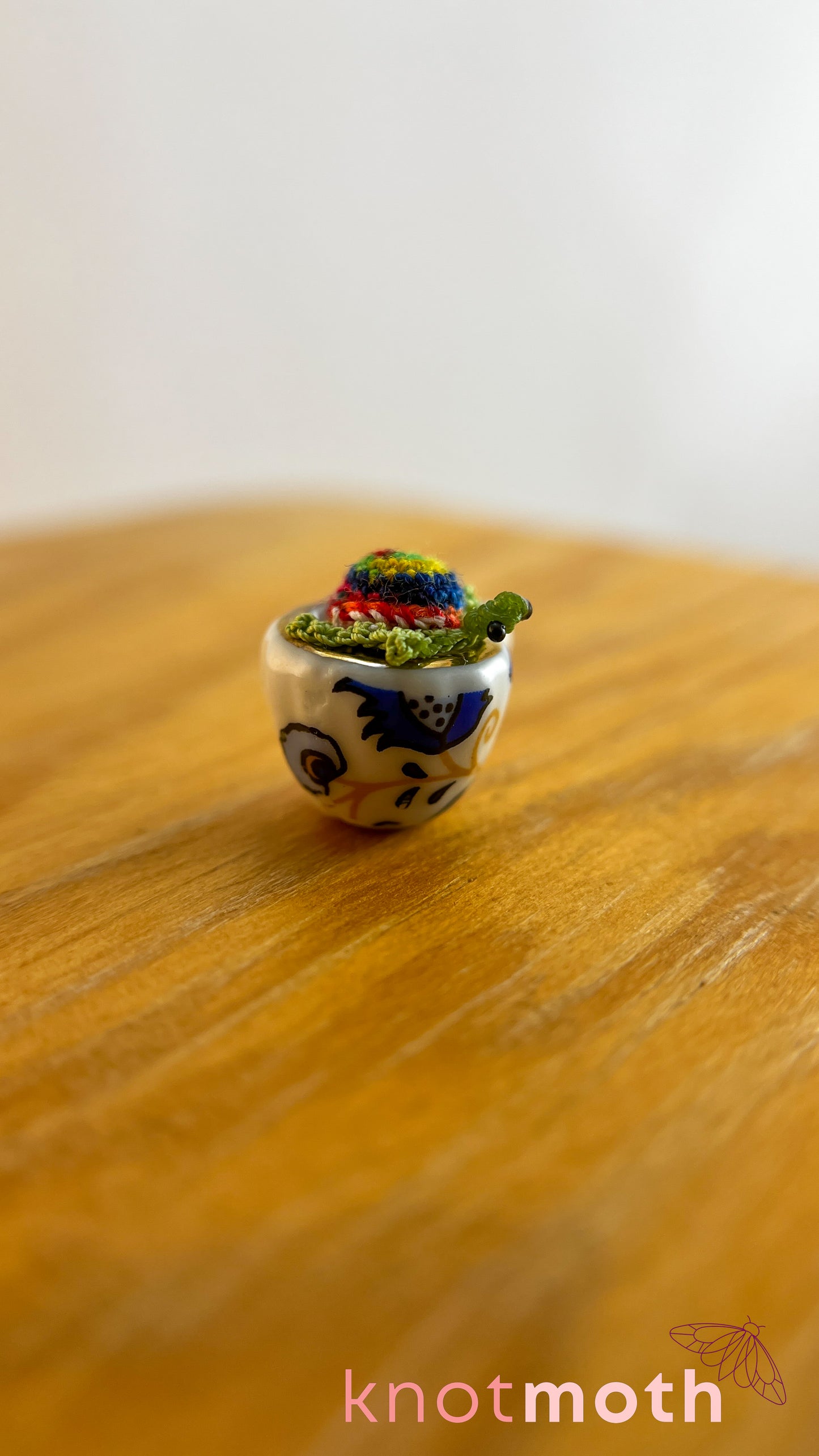 Myrtle Turtle Micro Crochet Teacup (Magnetic, Removable)