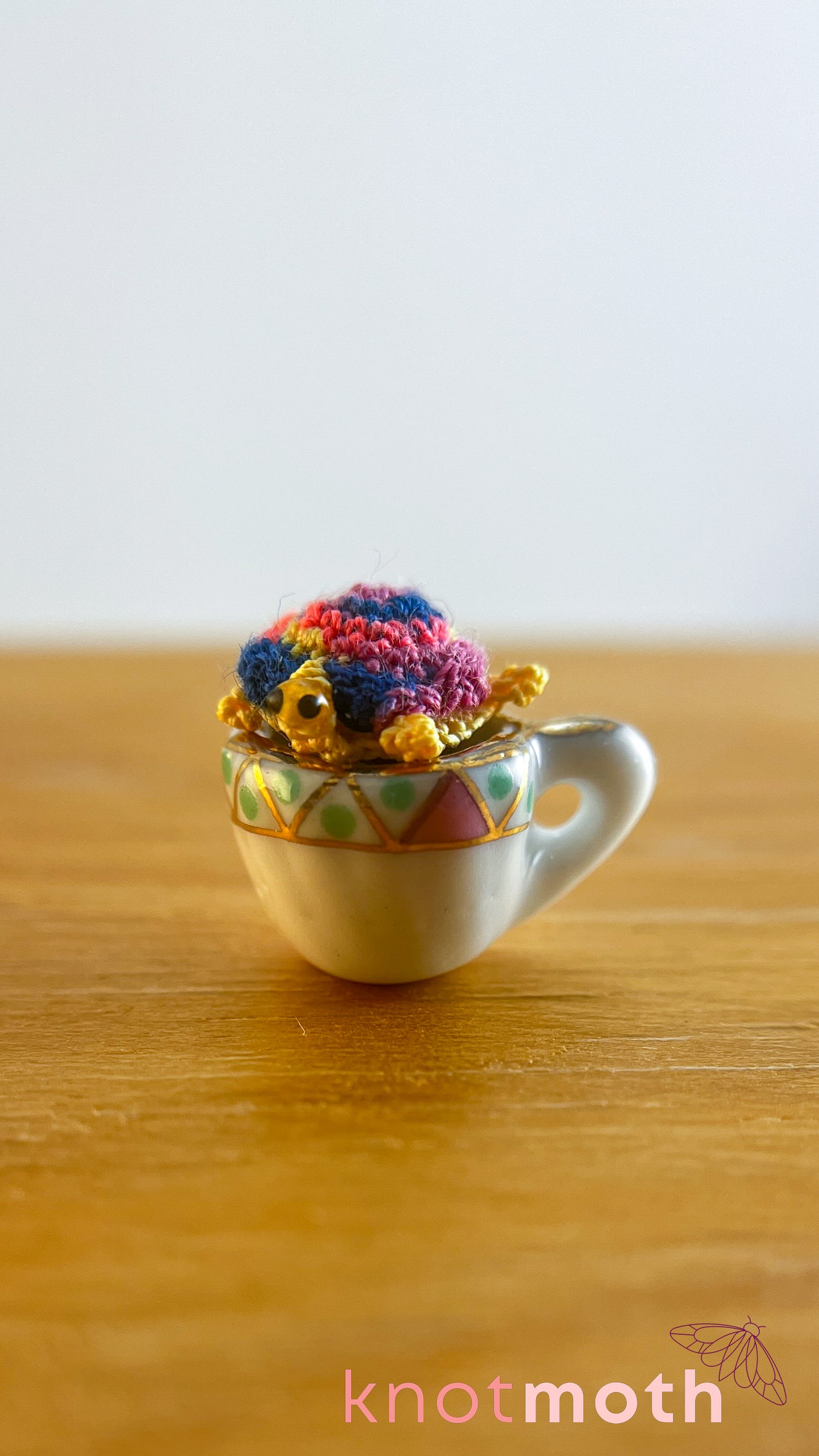 Morgan Tortoise Micro Crochet Teacup (Magnetic, Removable)
