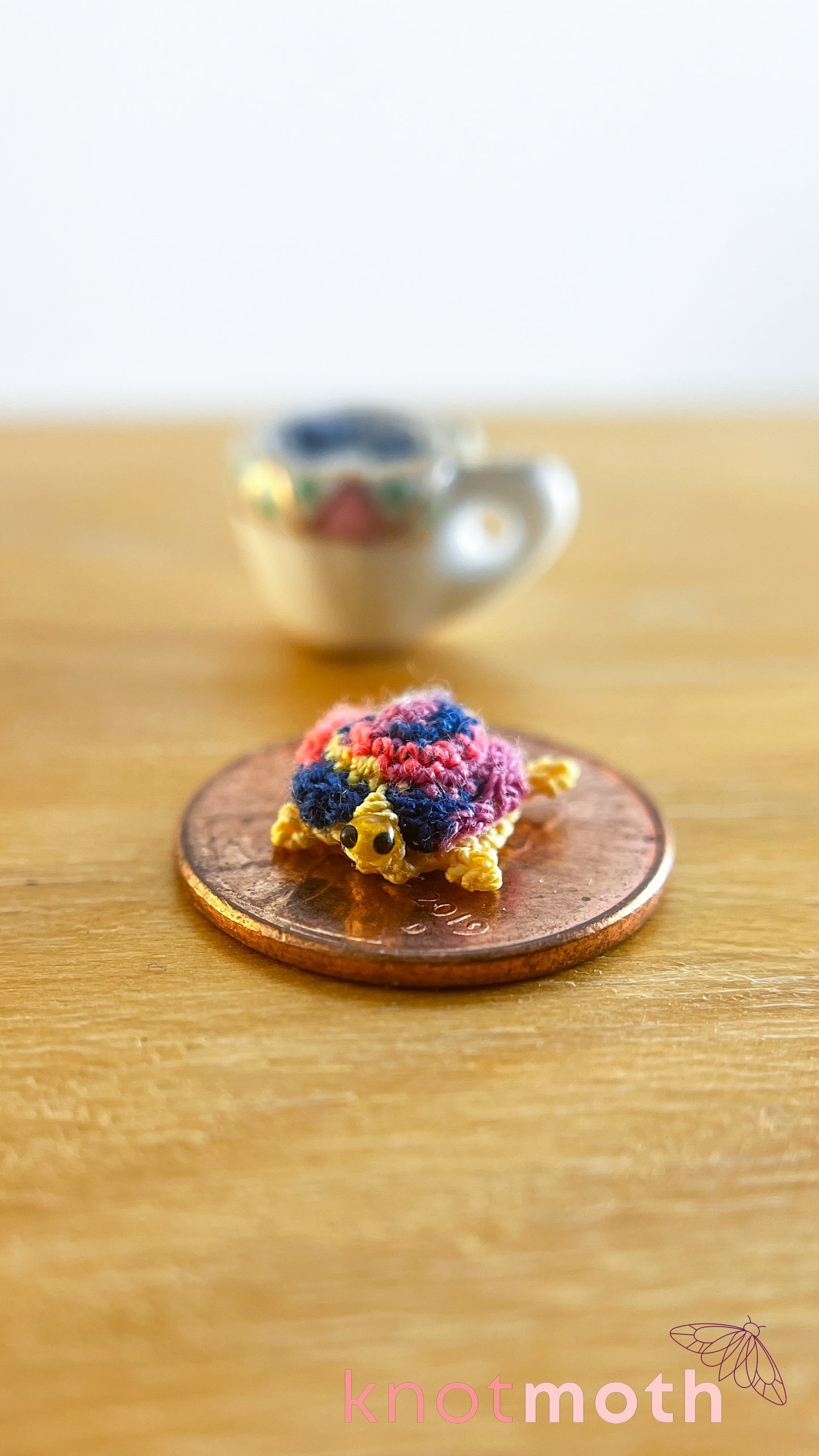 Morgan Tortoise Micro Crochet Teacup (Magnetic, Removable)