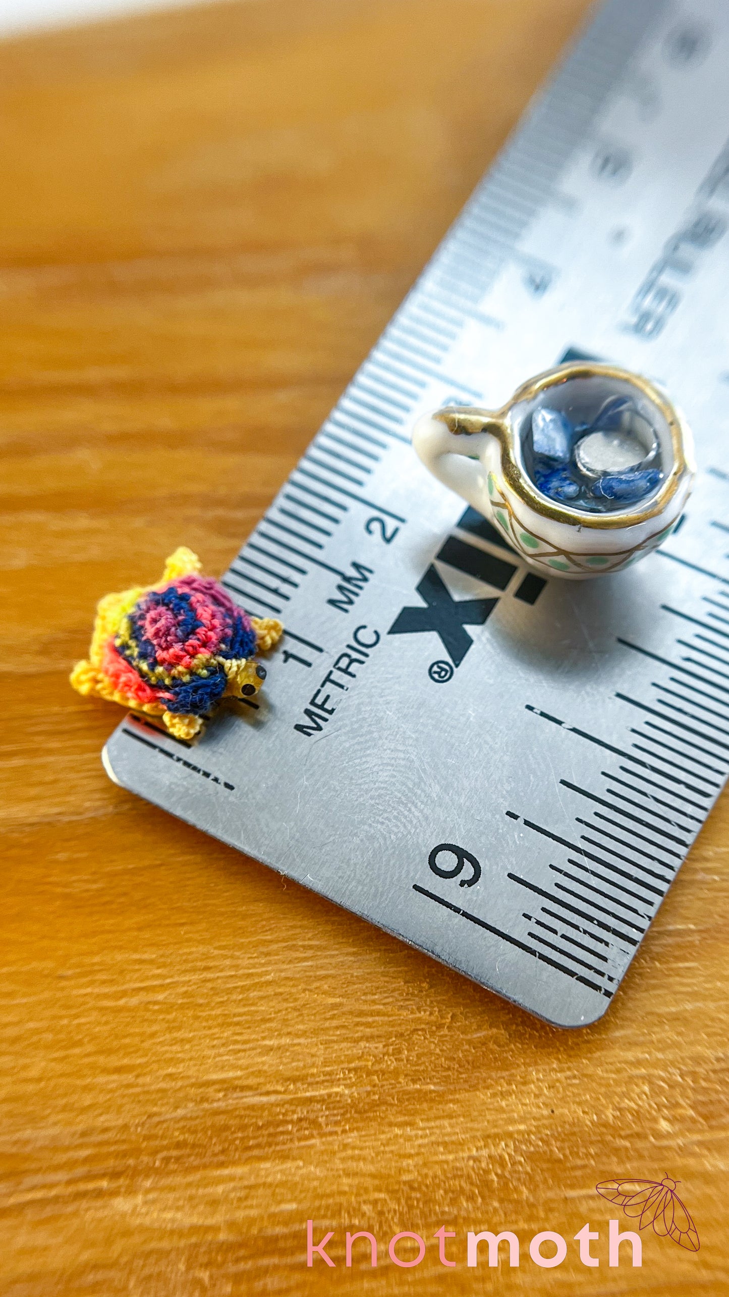 Morgan Tortoise Micro Crochet Teacup (Magnetic, Removable)
