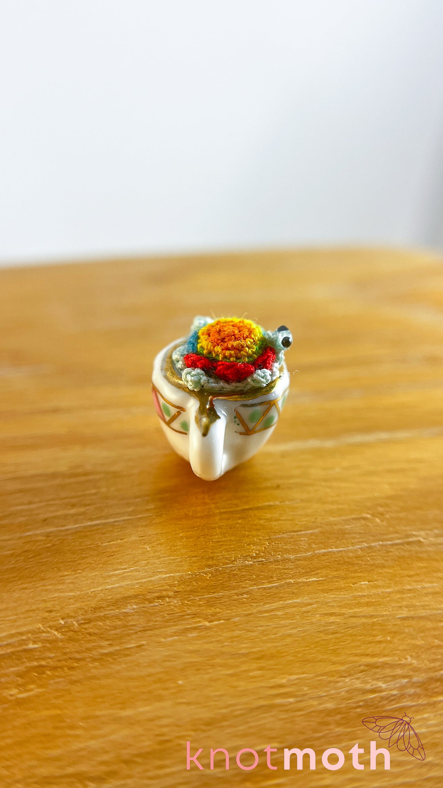 Earl Turtle Micro Crochet Teacup (Magnetic, Removable)
