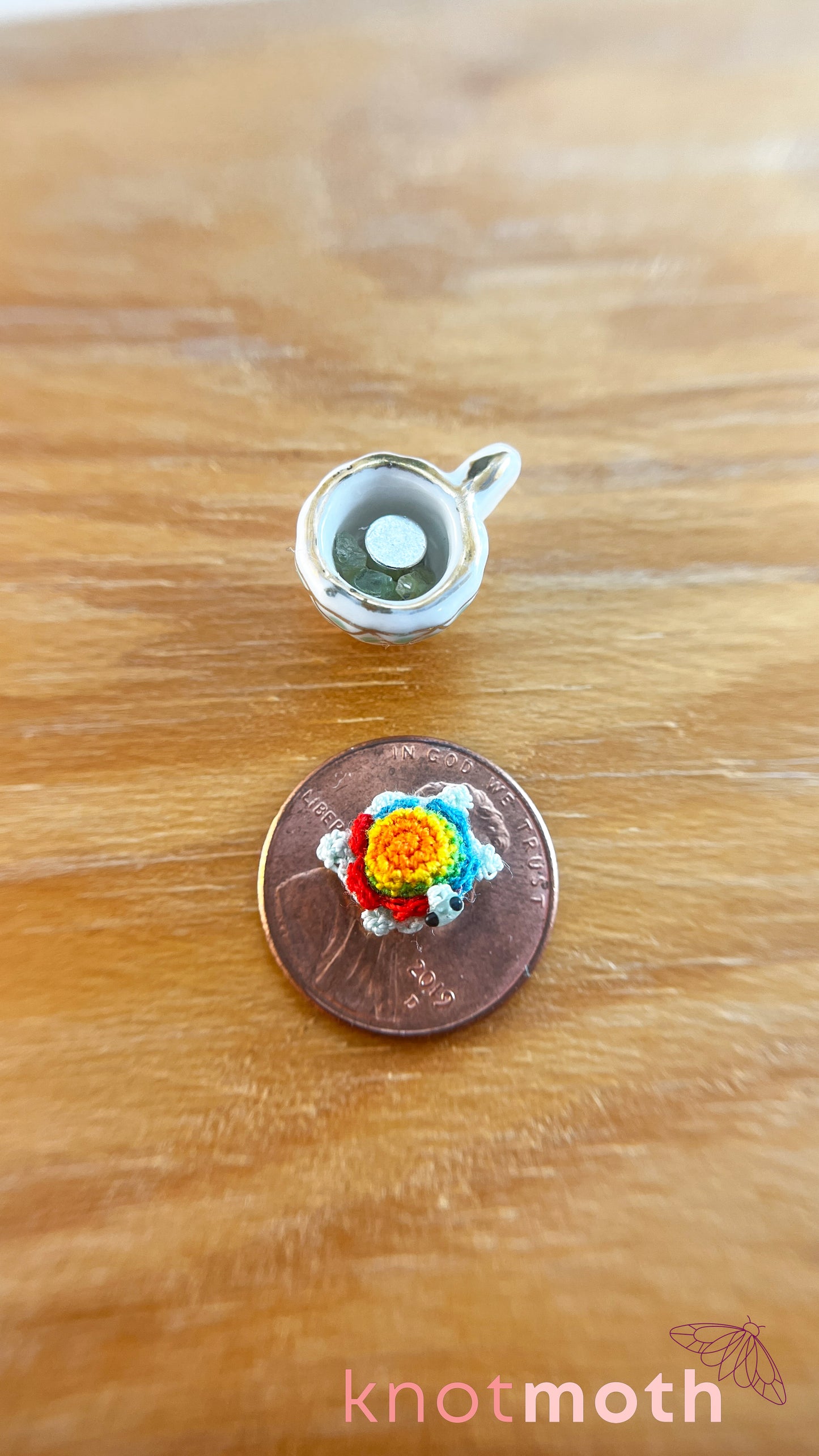 Earl Turtle Micro Crochet Teacup (Magnetic, Removable)