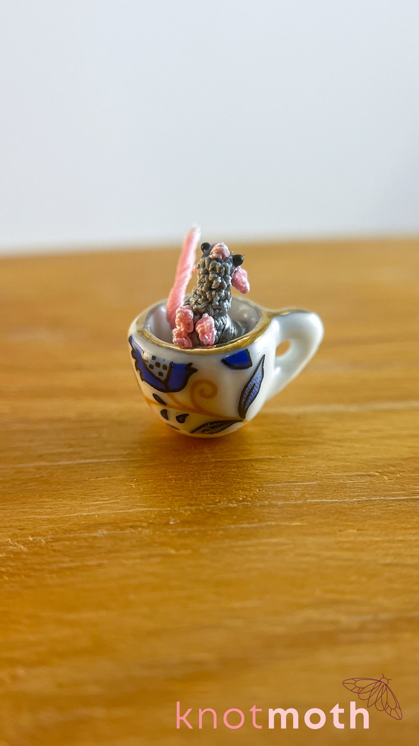 Marco Mouse Micro Crochet Teacup (Magnetic, Removable)