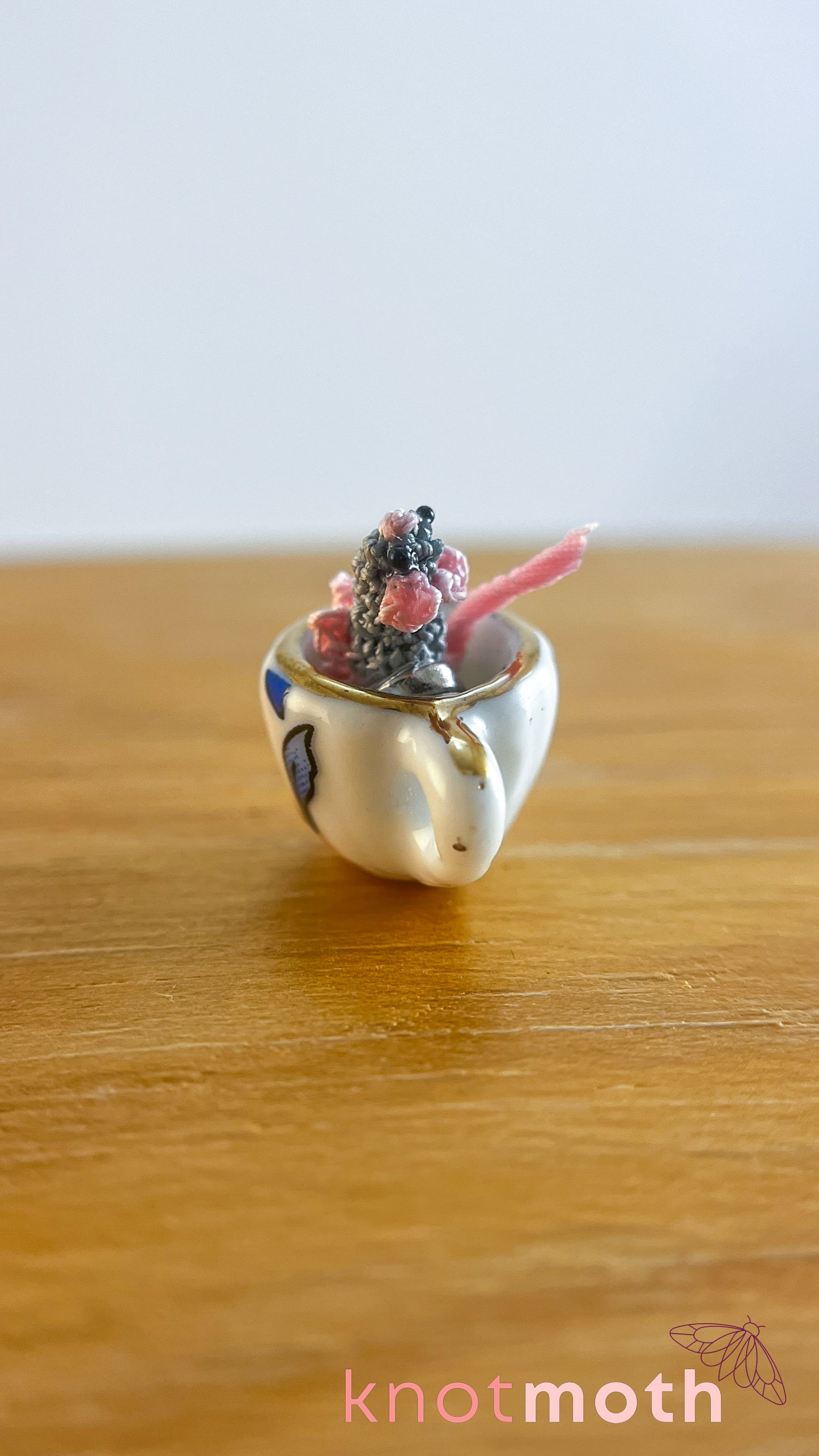 Marco Mouse Micro Crochet Teacup (Magnetic, Removable)