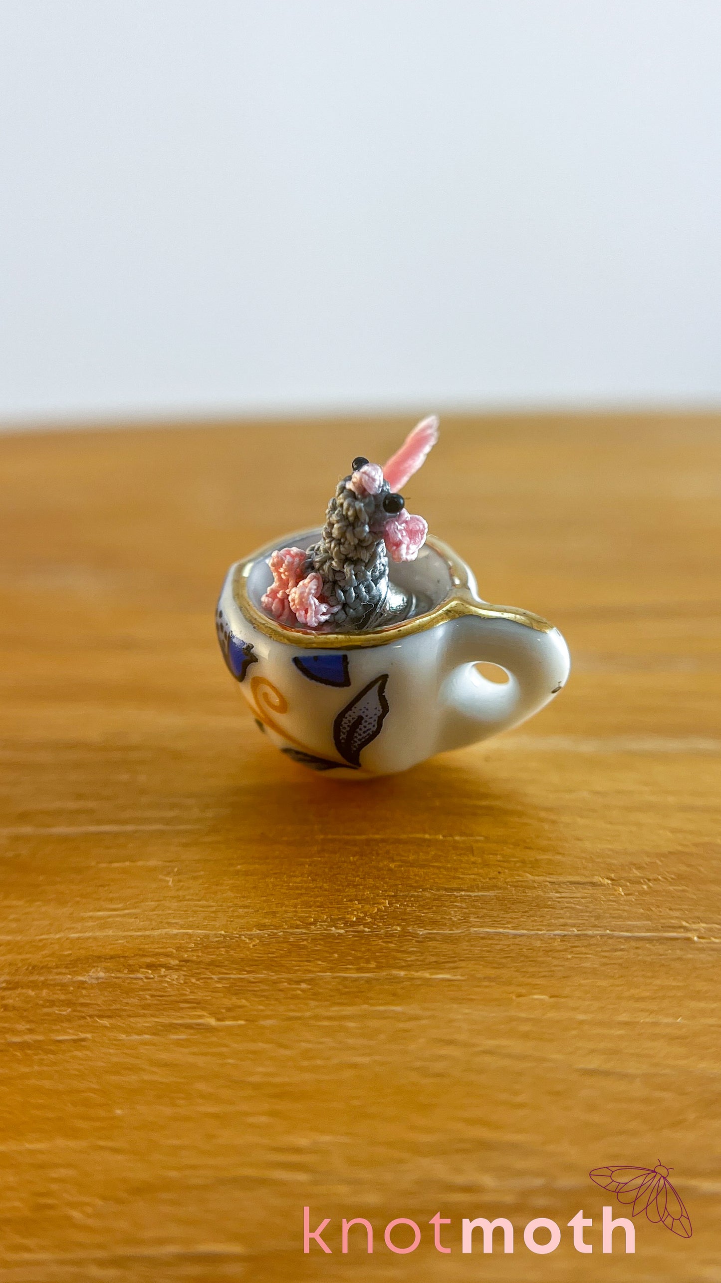 Marco Mouse Micro Crochet Teacup (Magnetic, Removable)