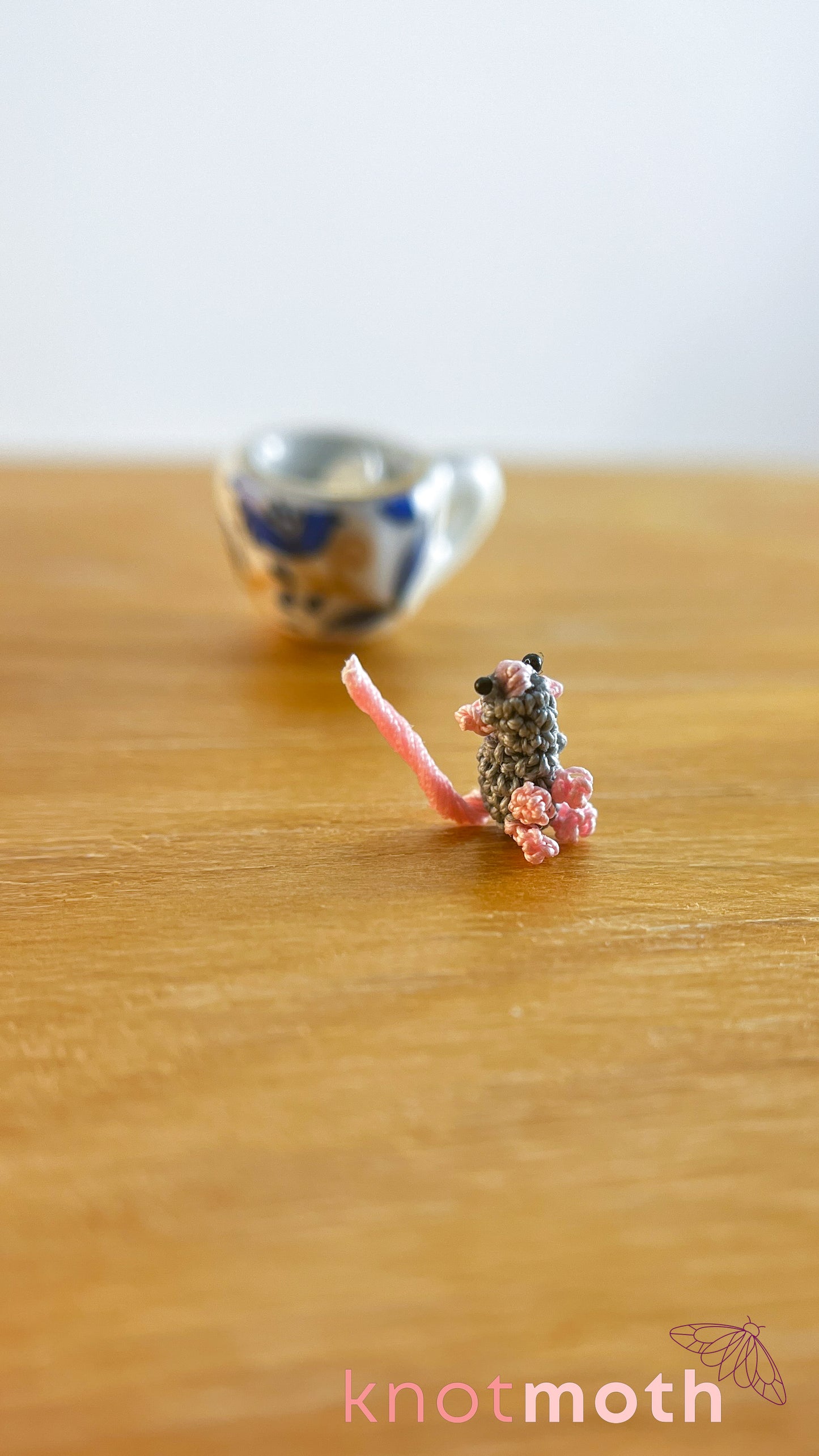 Marco Mouse Micro Crochet Teacup (Magnetic, Removable)