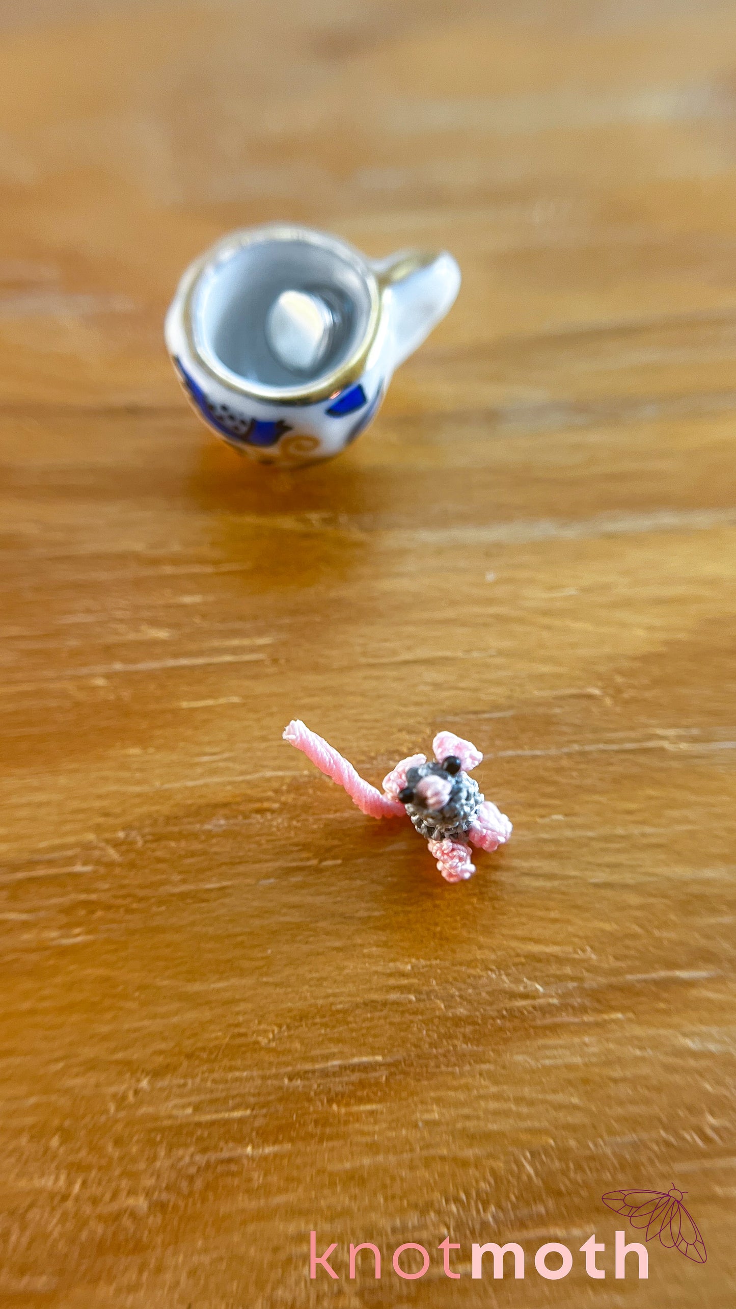 Marco Mouse Micro Crochet Teacup (Magnetic, Removable)