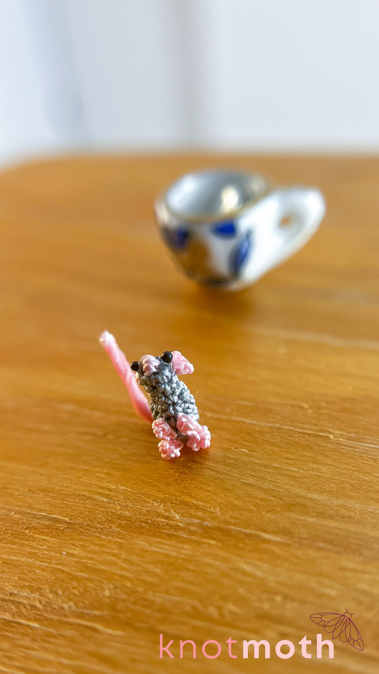 Marco Mouse Micro Crochet Teacup (Magnetic, Removable)