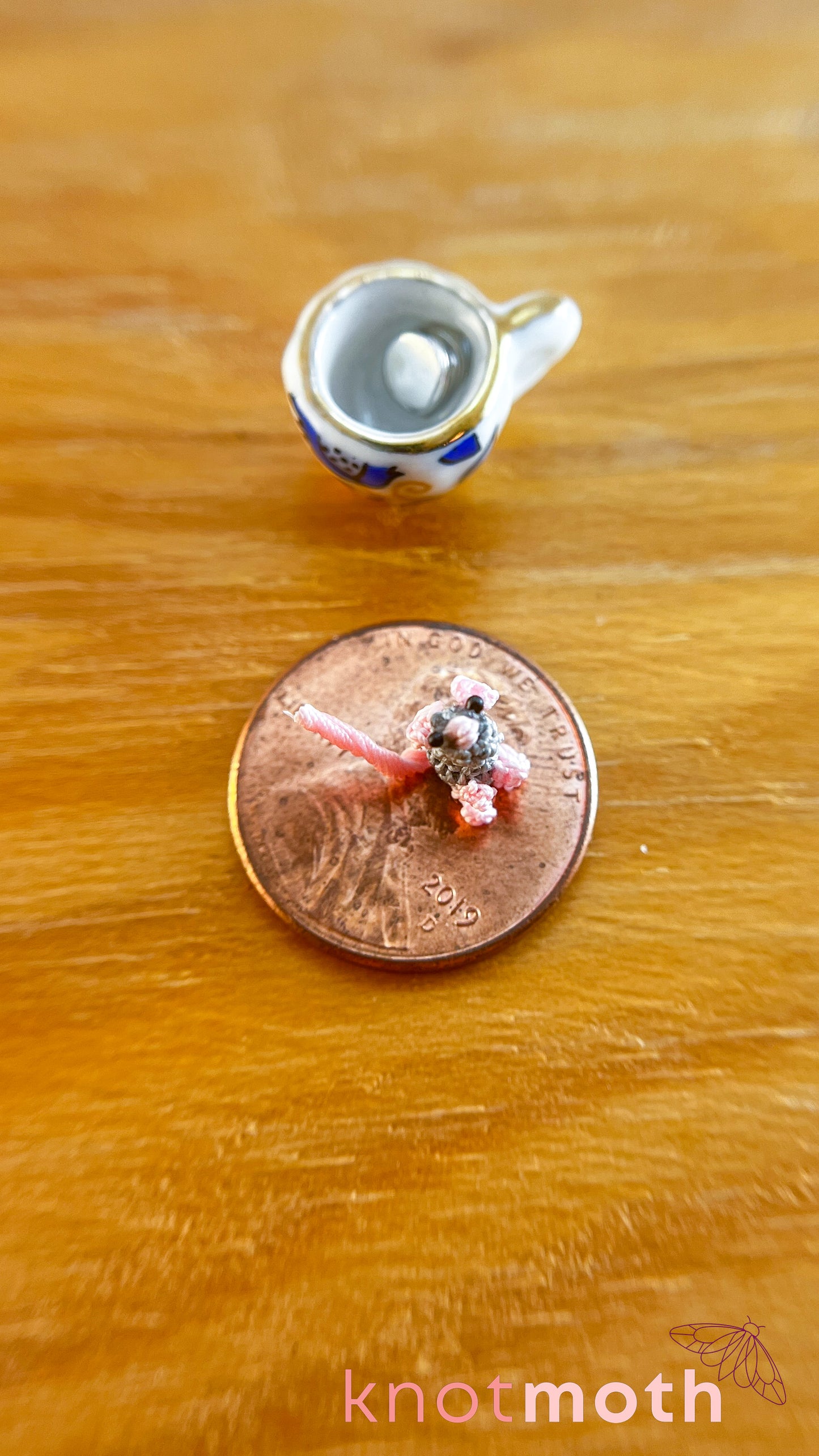 Marco Mouse Micro Crochet Teacup (Magnetic, Removable)
