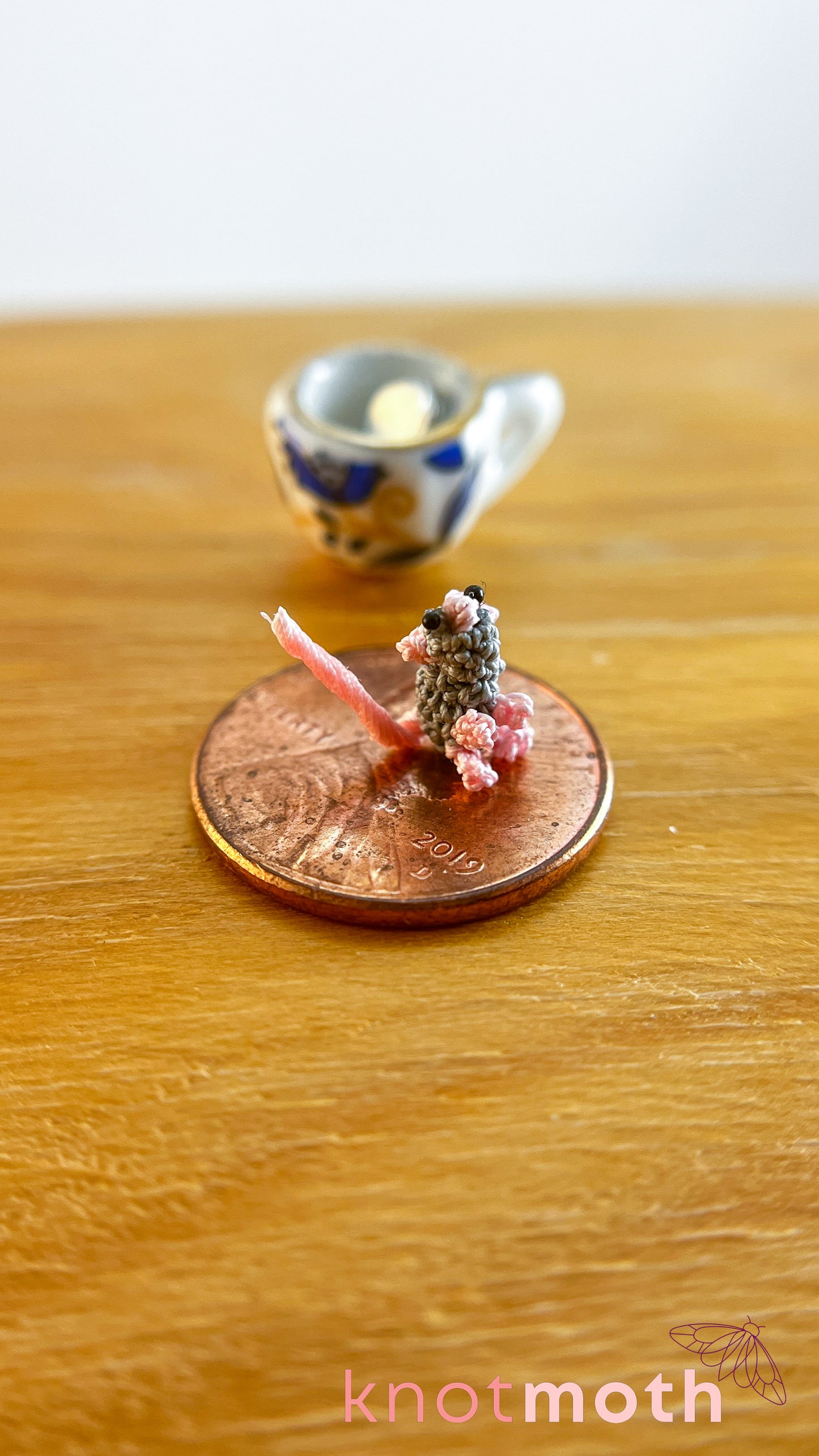 Marco Mouse Micro Crochet Teacup (Magnetic, Removable)