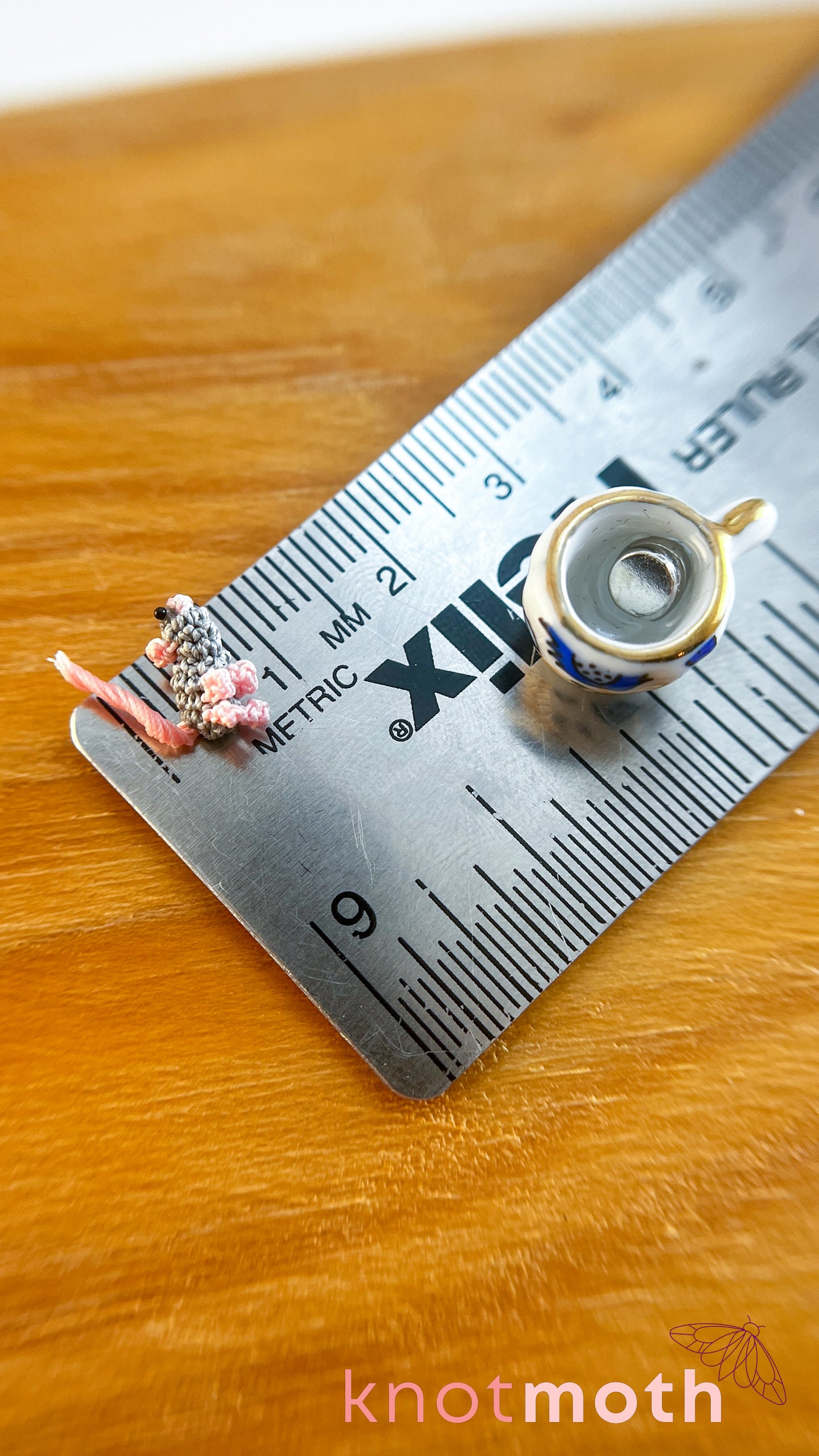 Marco Mouse Micro Crochet Teacup (Magnetic, Removable)