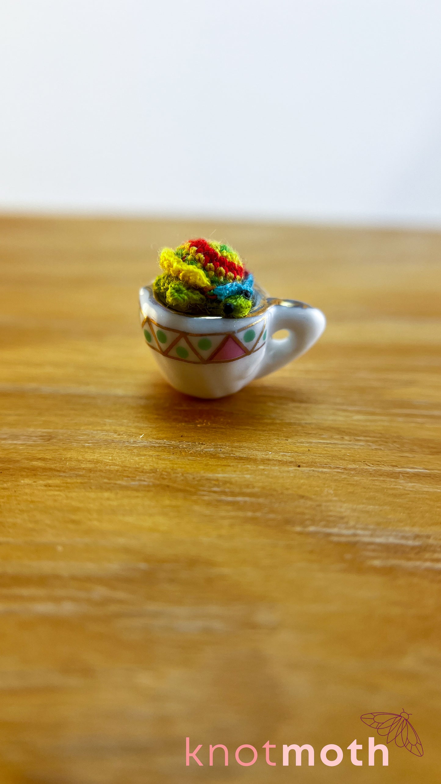 Tucker Turtle Micro Crochet Teacup (Magnetic, Removable)