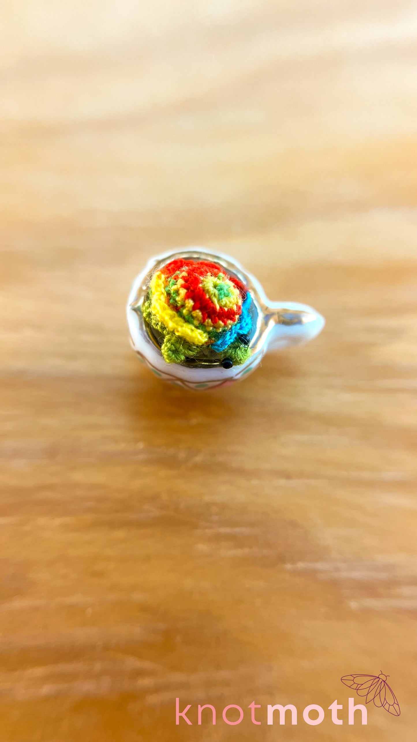 Tucker Turtle Micro Crochet Teacup (Magnetic, Removable)