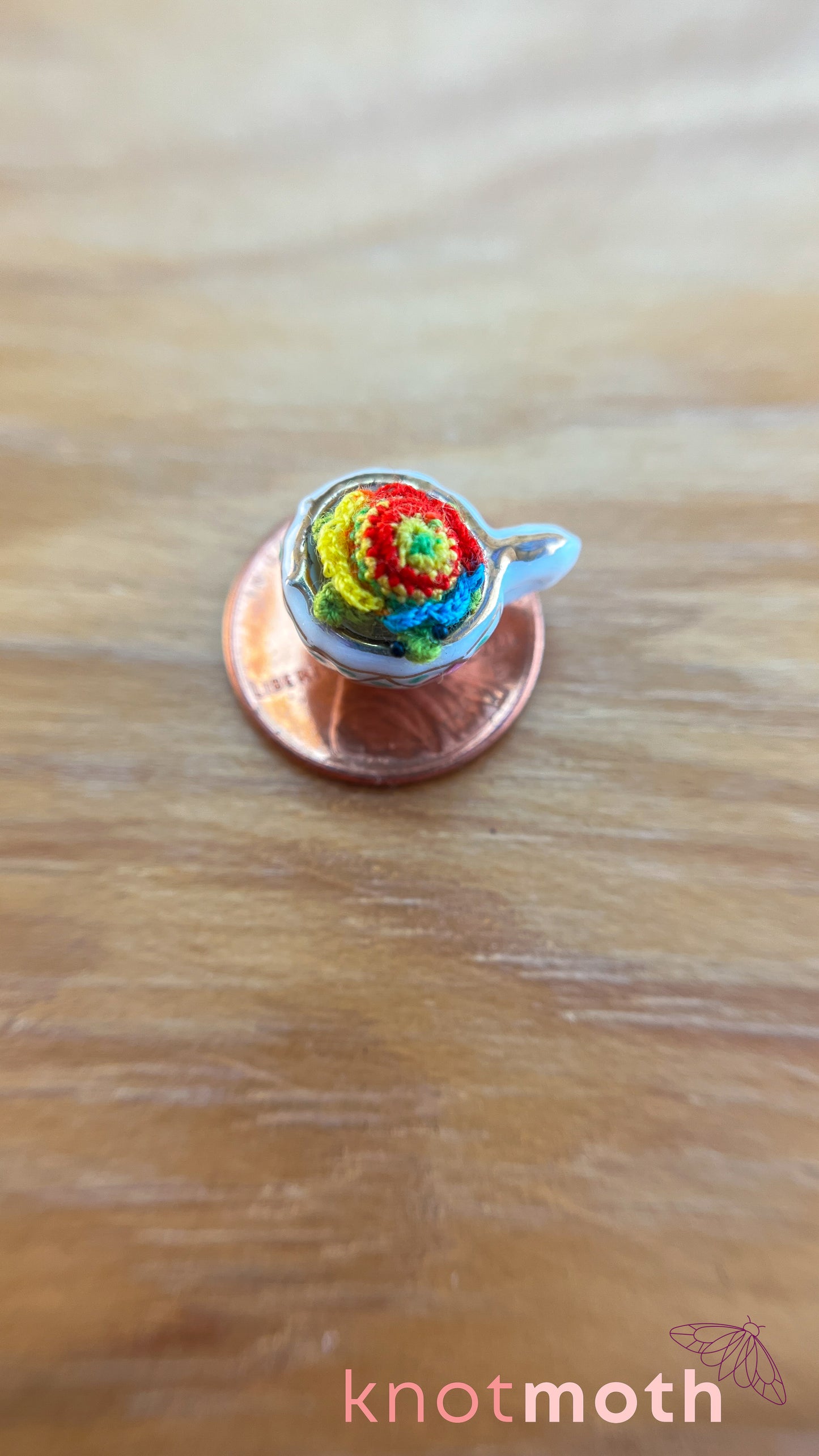 Tucker Turtle Micro Crochet Teacup (Magnetic, Removable)