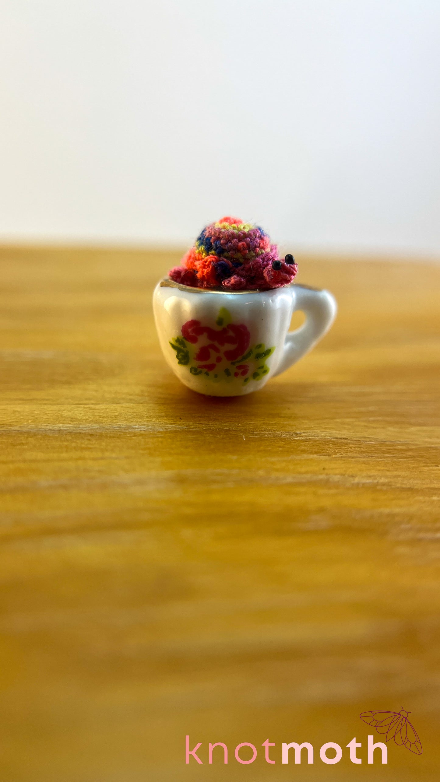 Teagan Tortoise Micro Crochet Teacup (Magnetic, Removable)