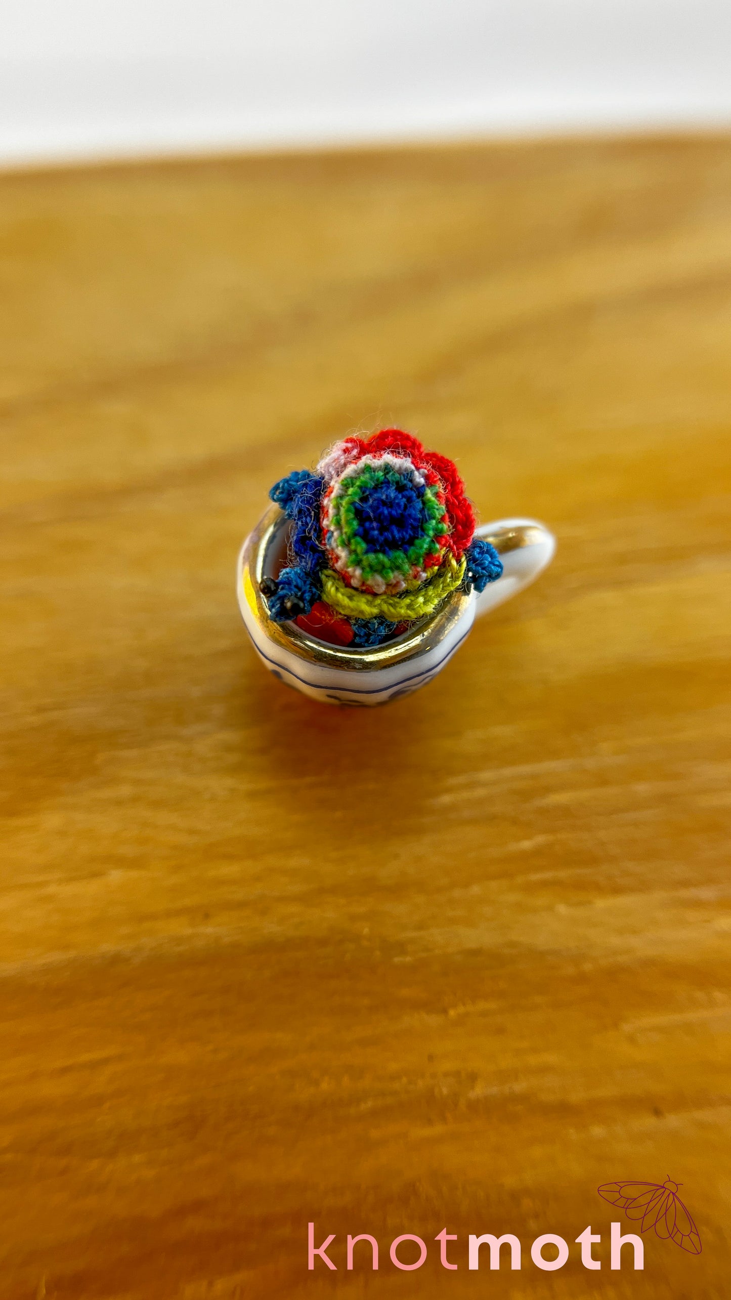 Norton Tortoise Micro Crochet Teacup (Magnetic, Removable)