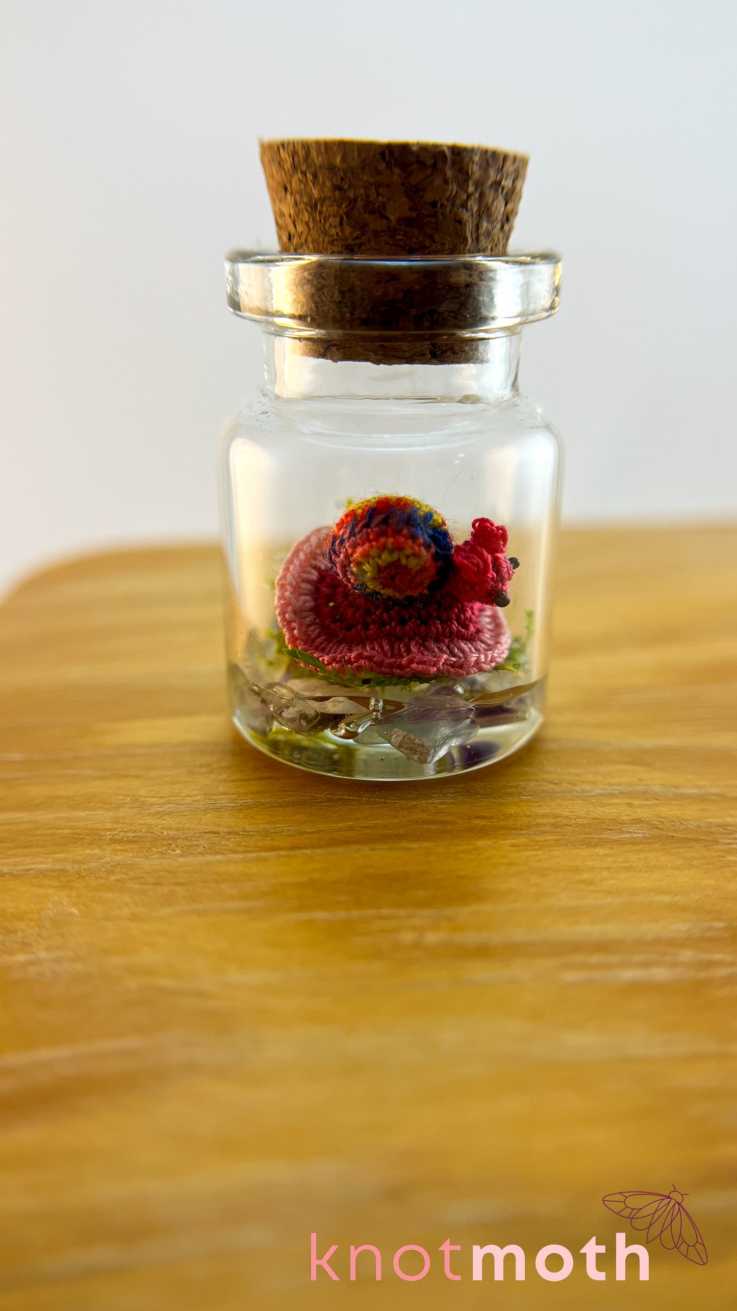 Esther Snail Micro Crochet Medium Terrarium Jar (Magnetic, Removable)