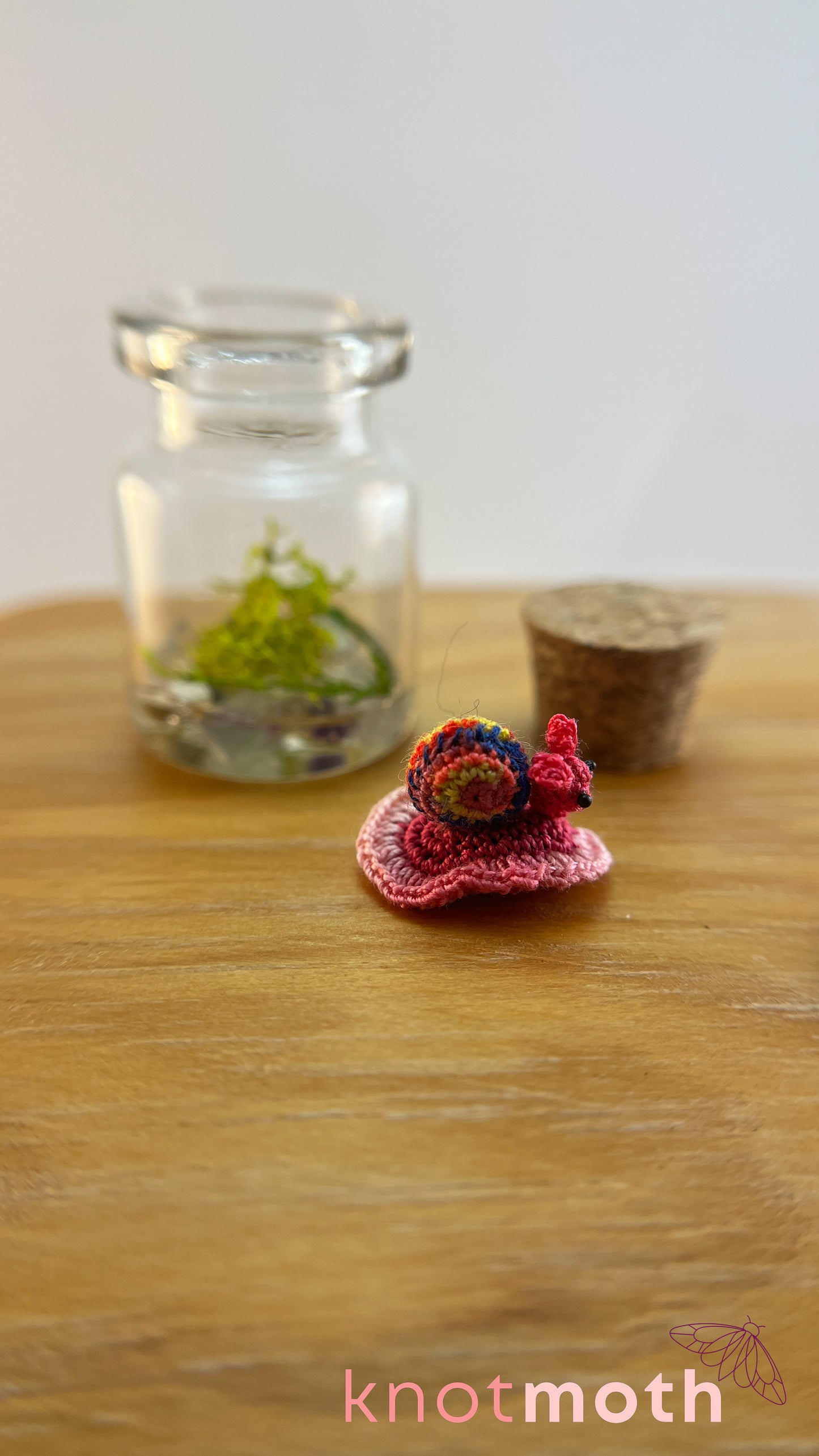 Esther Snail Micro Crochet Medium Terrarium Jar (Magnetic, Removable)