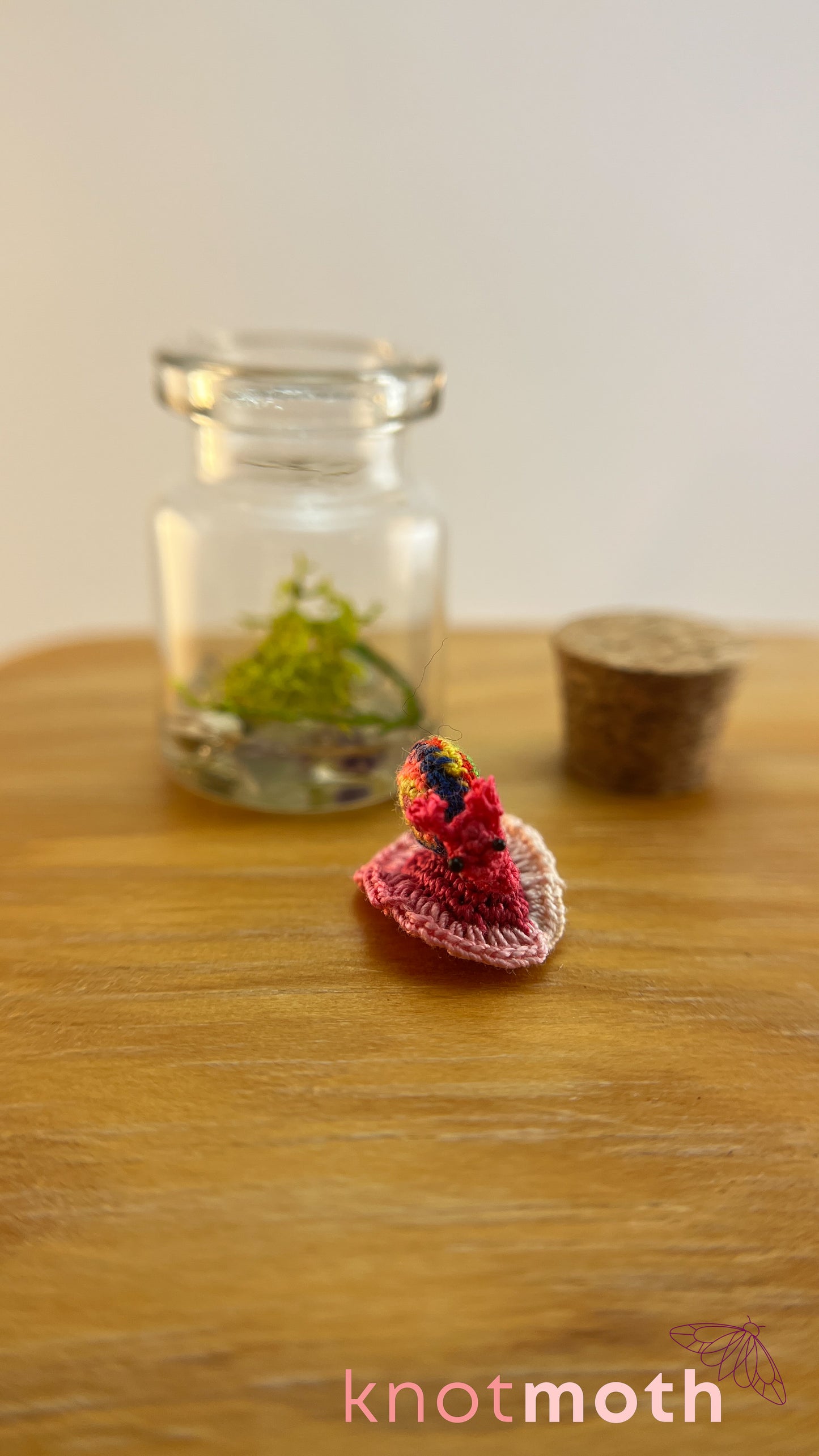 Esther Snail Micro Crochet Medium Terrarium Jar (Magnetic, Removable)