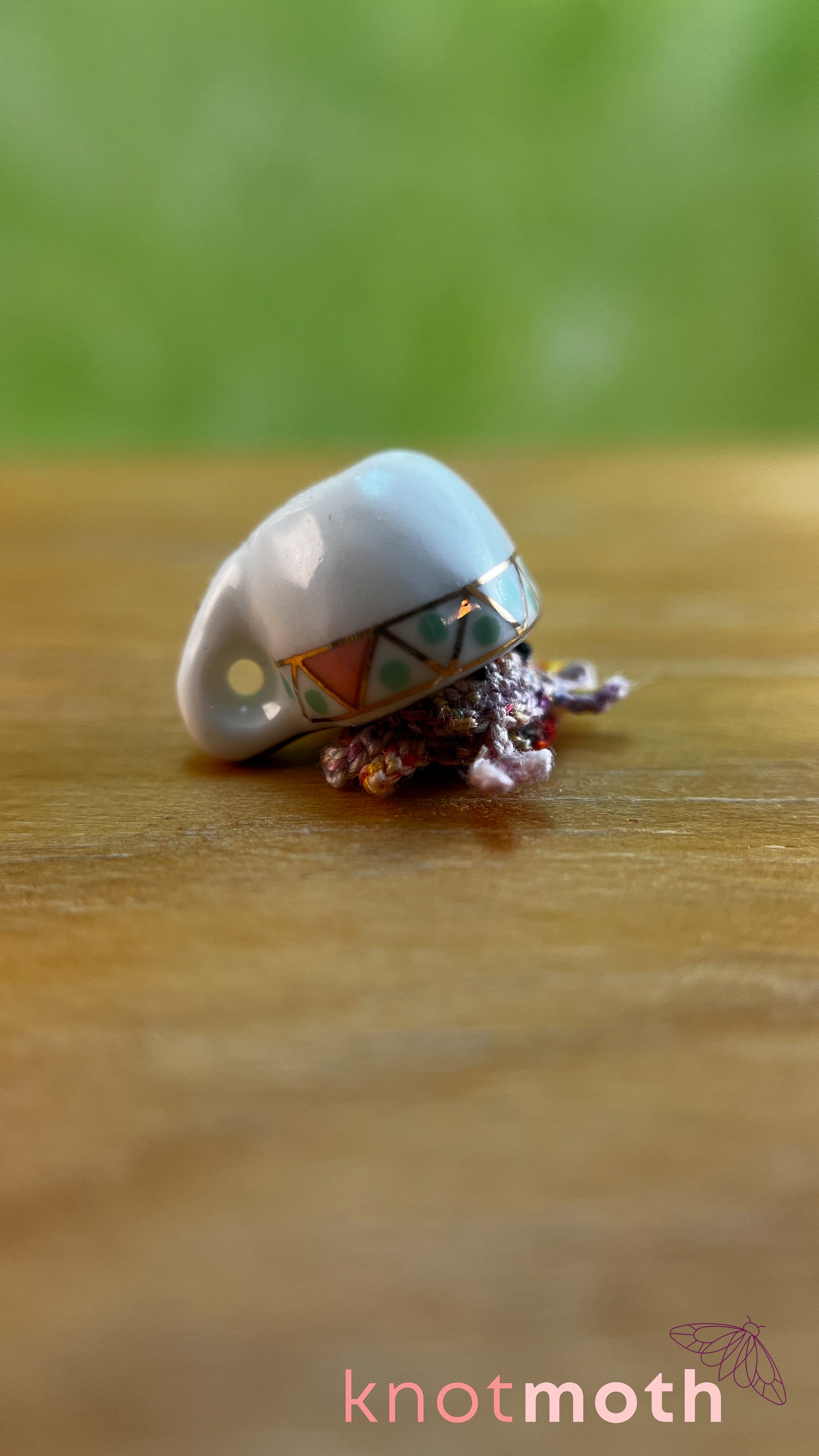 Charlie Hermit Crab Micro Crochet Magnetic Teacup Trinket