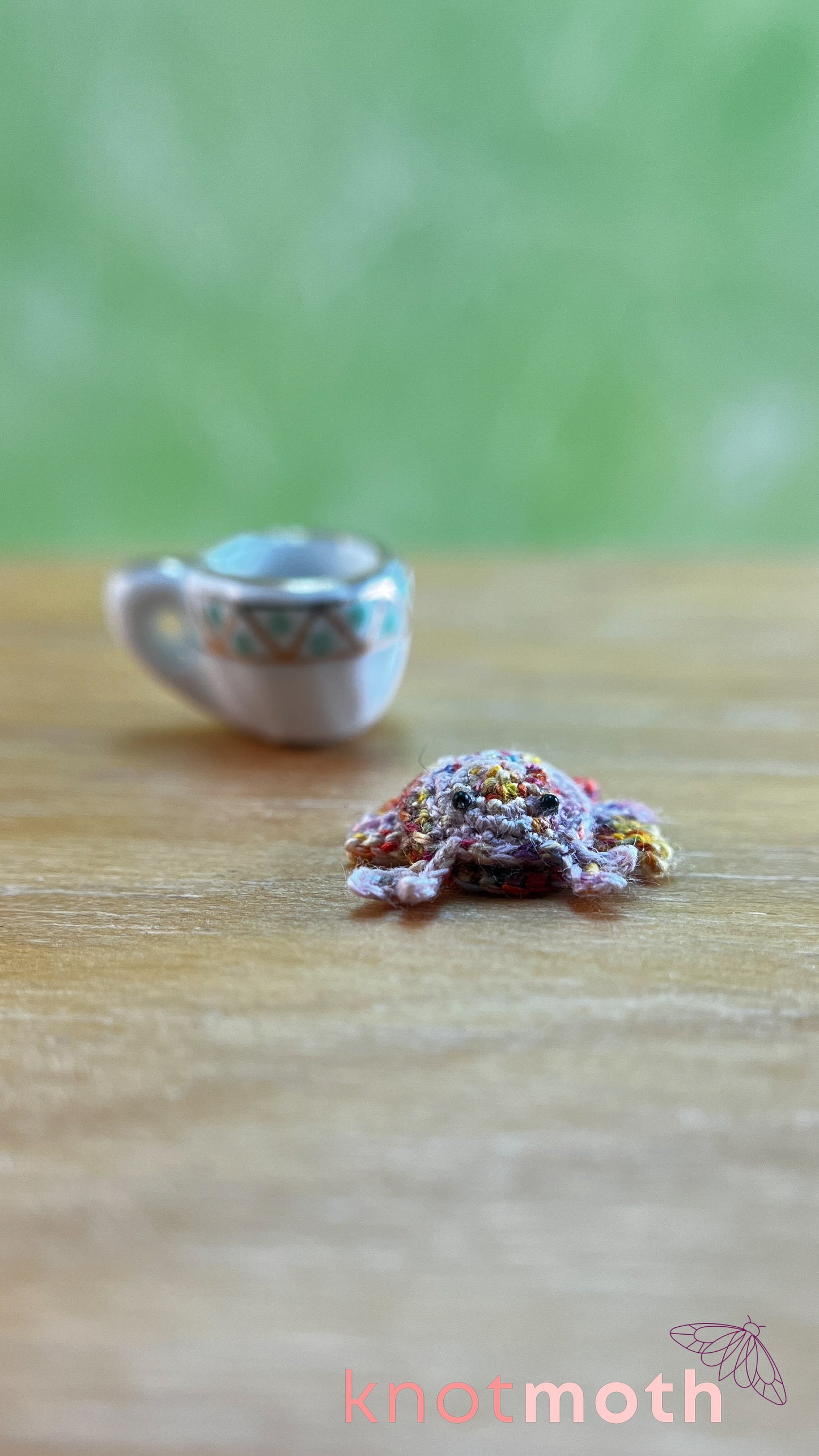 Charlie Hermit Crab Micro Crochet Magnetic Teacup Trinket