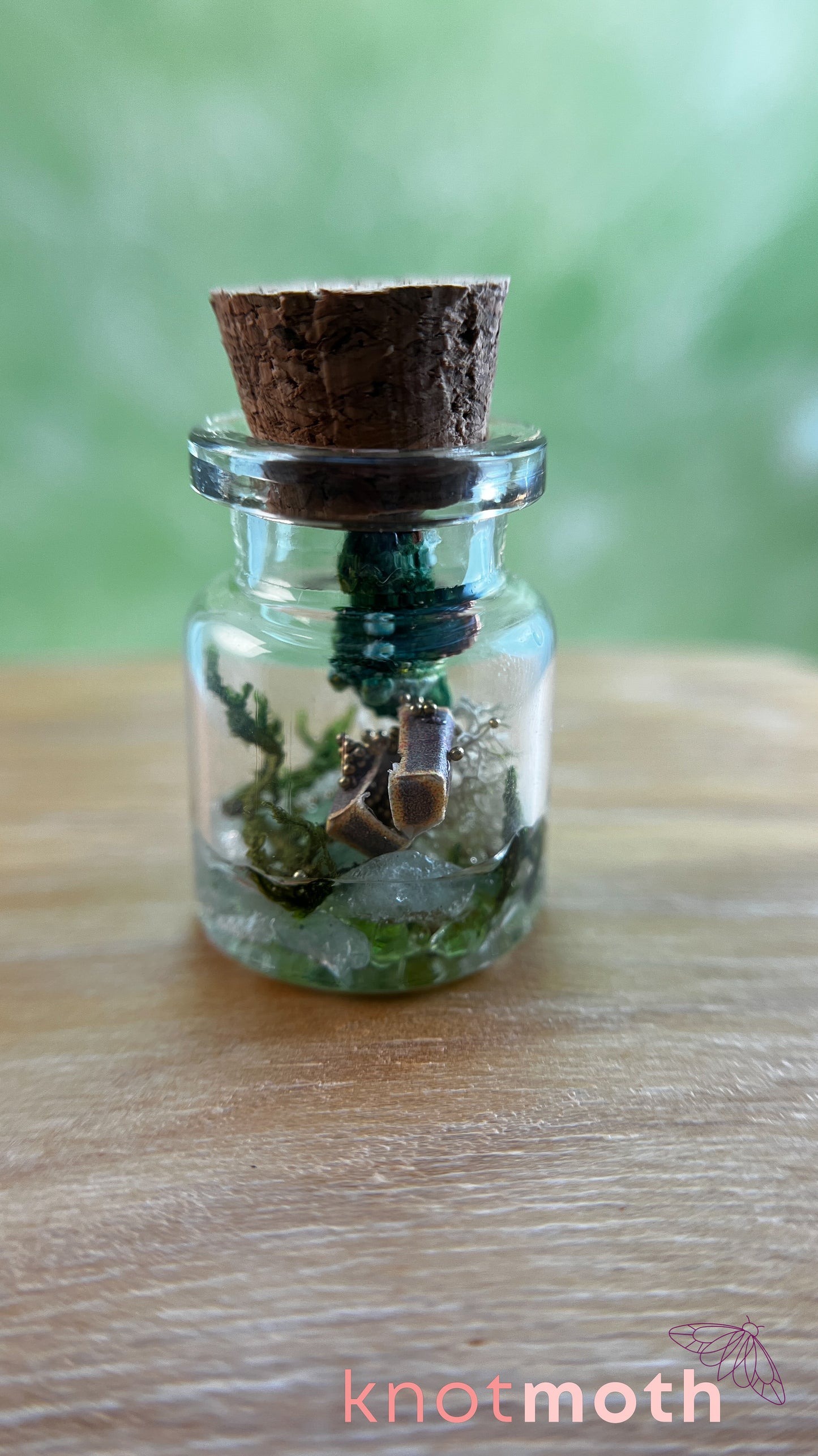 Devon Dragon with Treasure Chest Micro Crochet Terrarium Jar (removable, magnetic)
