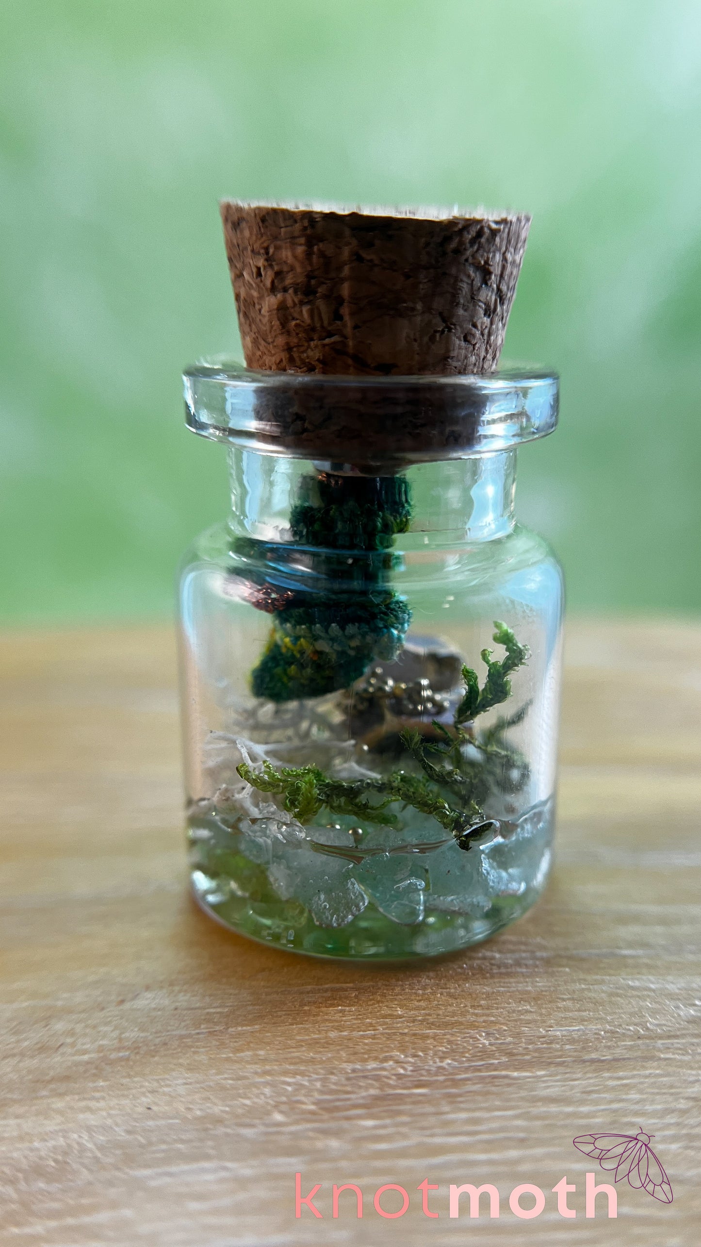 Devon Dragon with Treasure Chest Micro Crochet Terrarium Jar (removable, magnetic)
