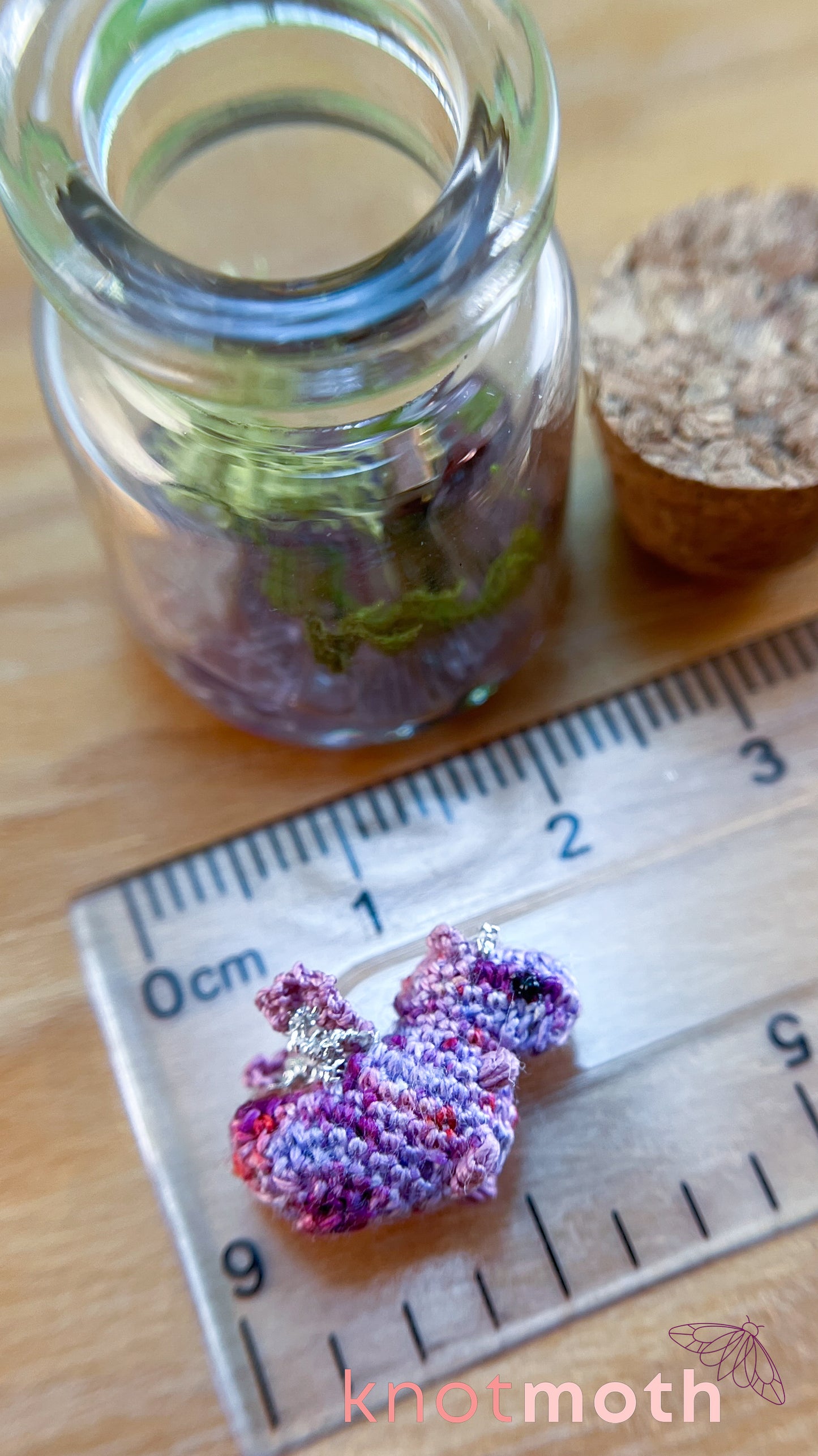 Daphne Dragon with Treasure Chest Micro Crochet Terrarium Jar (removable, magnetic)