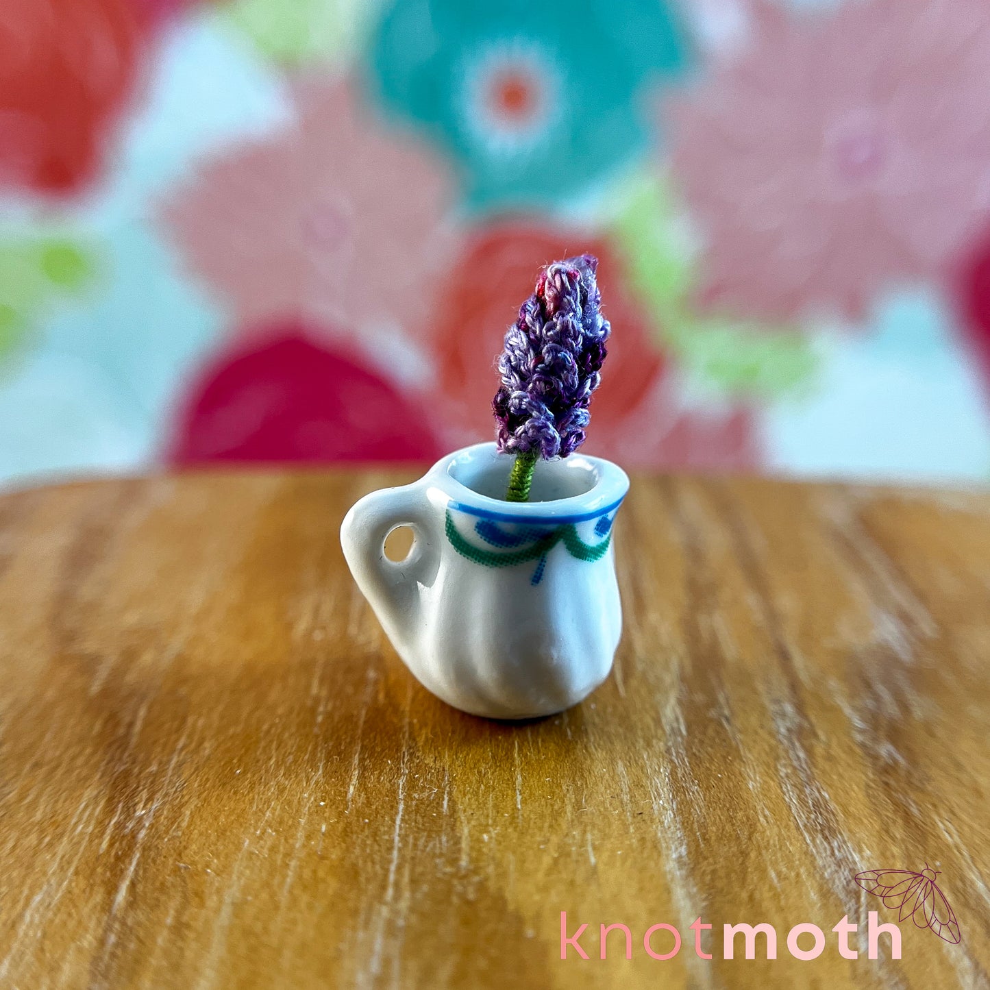 Lavender Teapot Micro Crochet Trinket