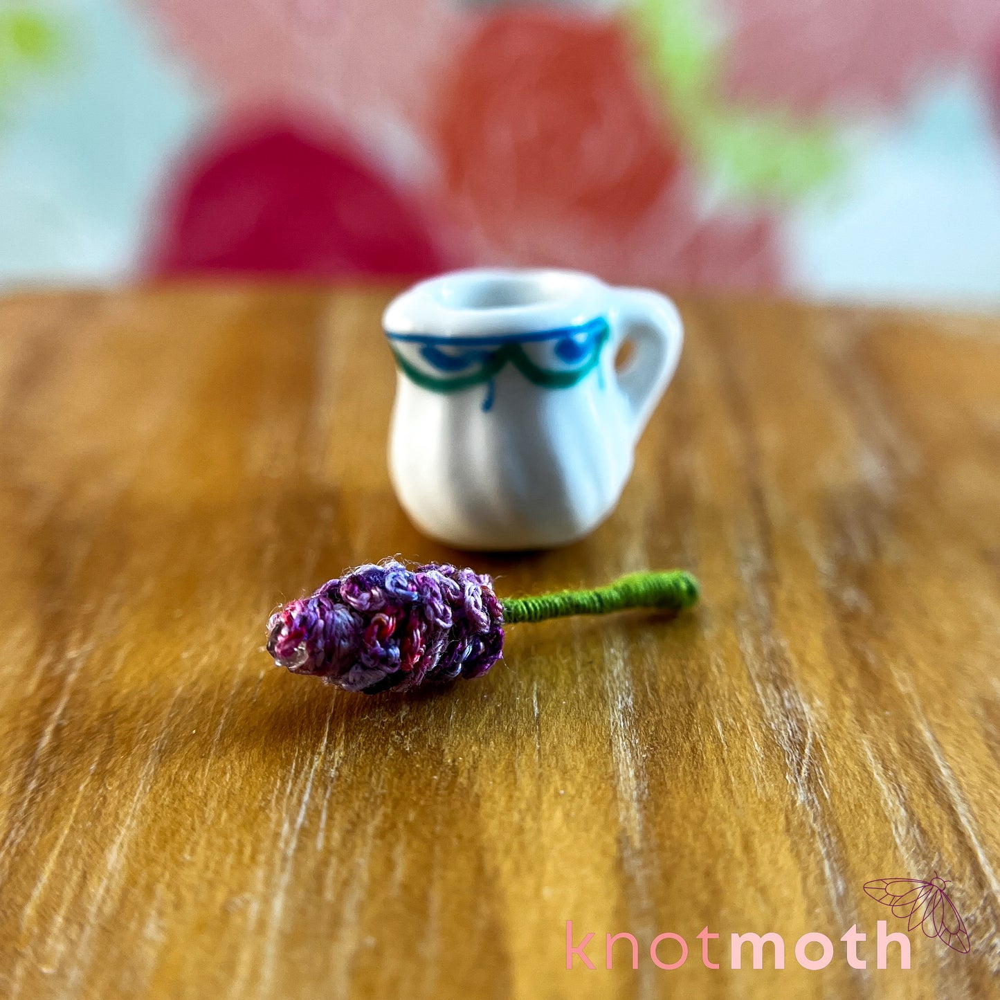 Lavender Teapot Micro Crochet Trinket