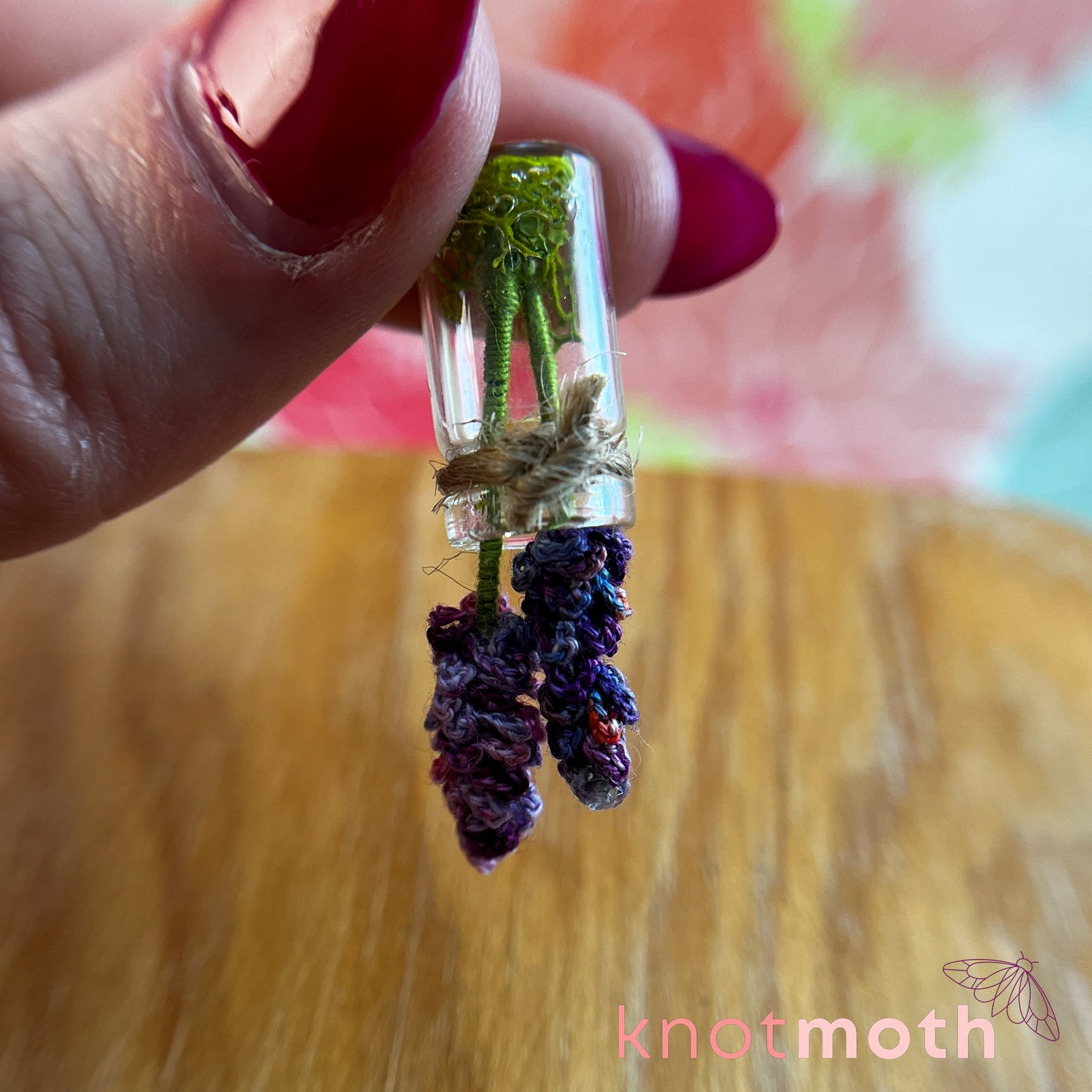 Lavender Micro Crochet Miniature Trinket Jar