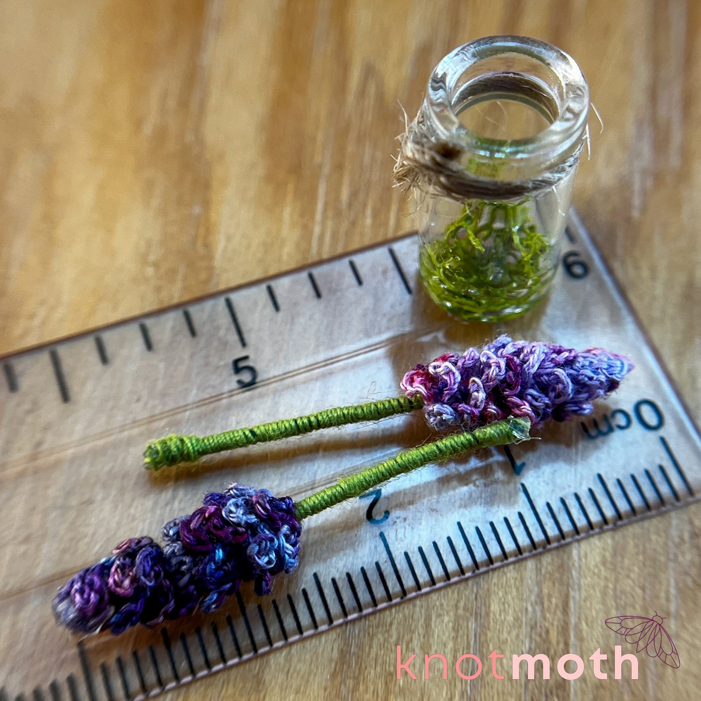 Lavender Micro Crochet Miniature Trinket Jar