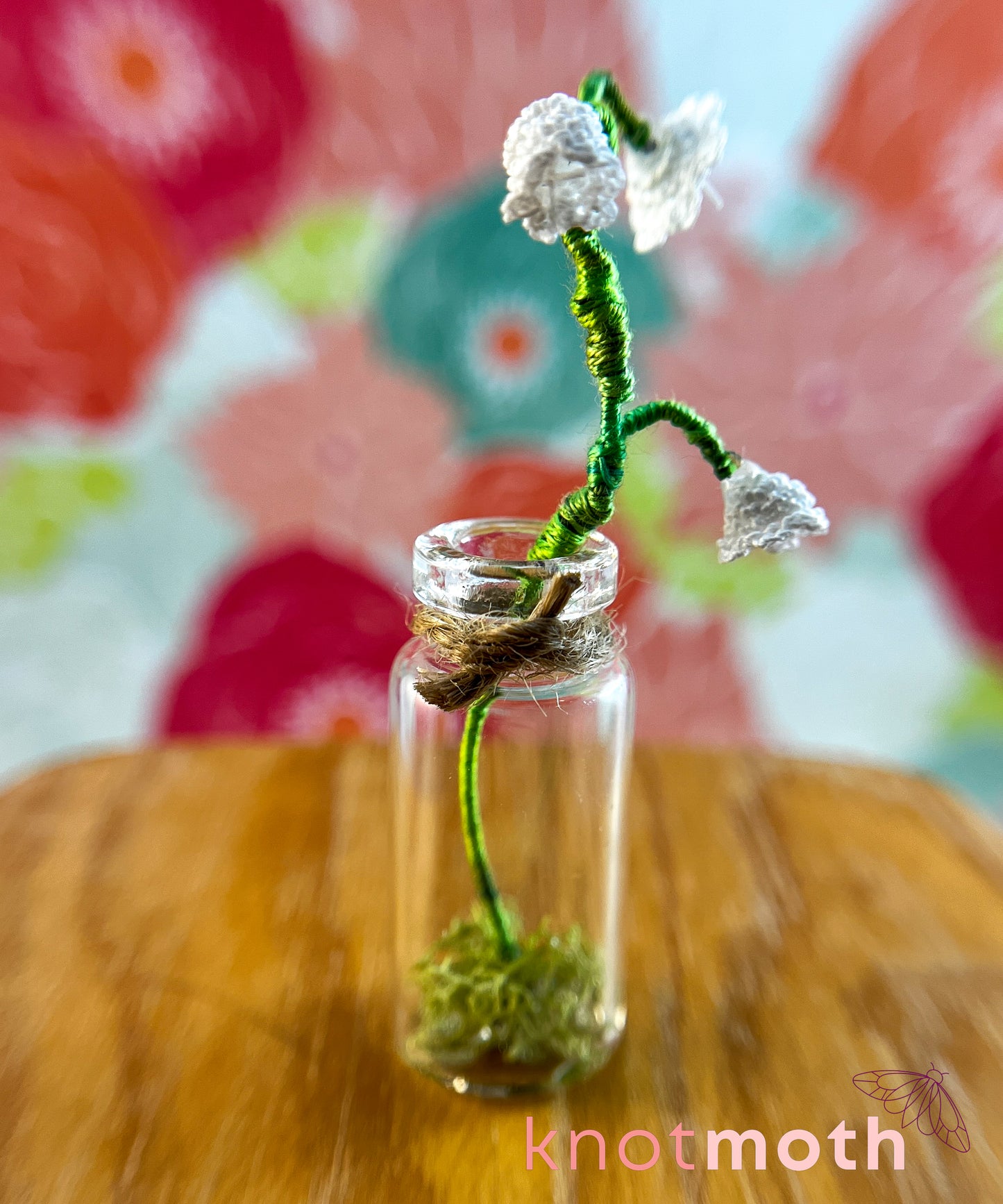Lily of the Valley Micro Crochet Miniature Trinket Jar