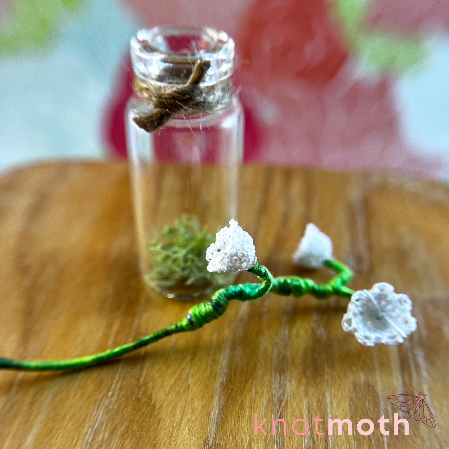 Lily of the Valley Micro Crochet Miniature Trinket Jar