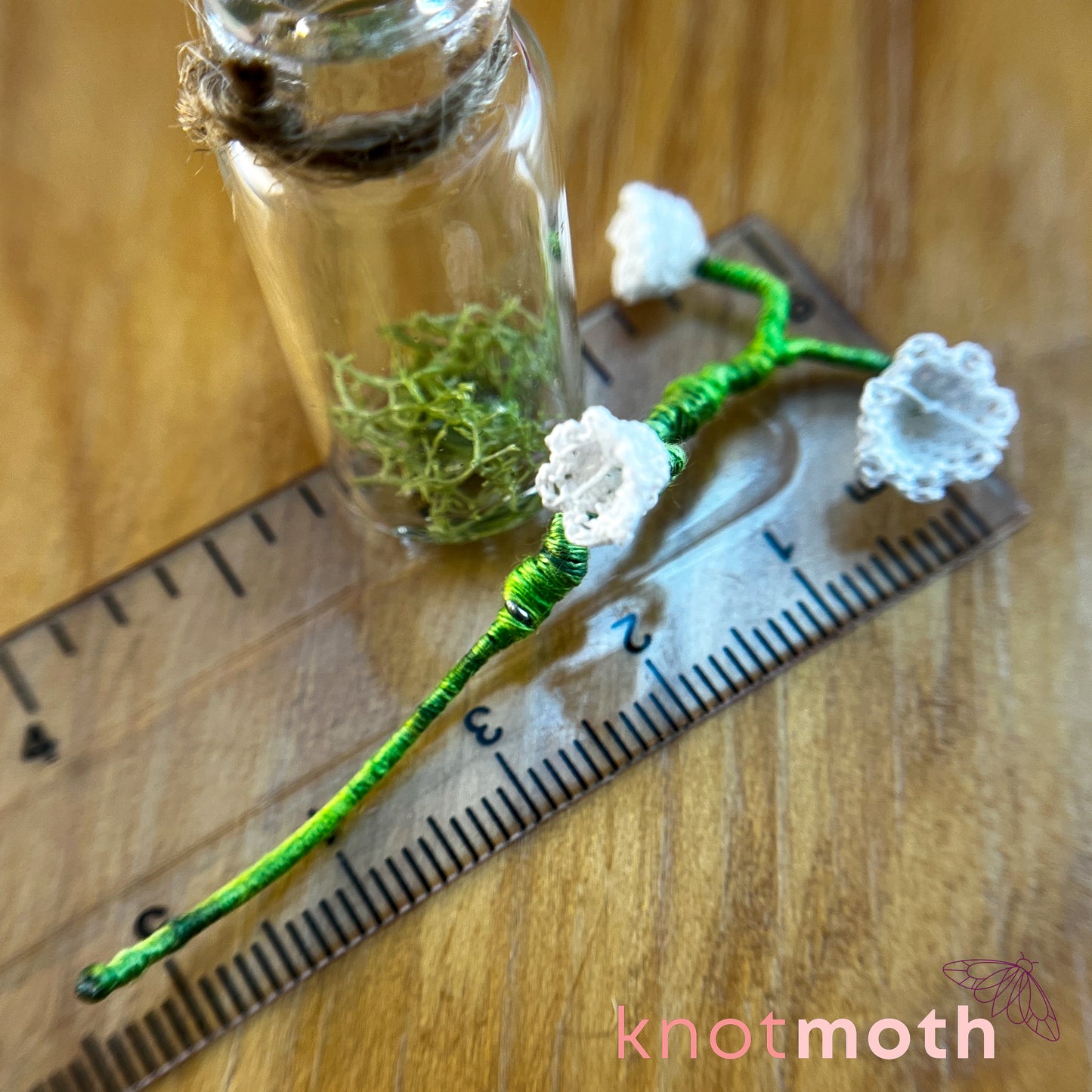 Lily of the Valley Micro Crochet Miniature Trinket Jar