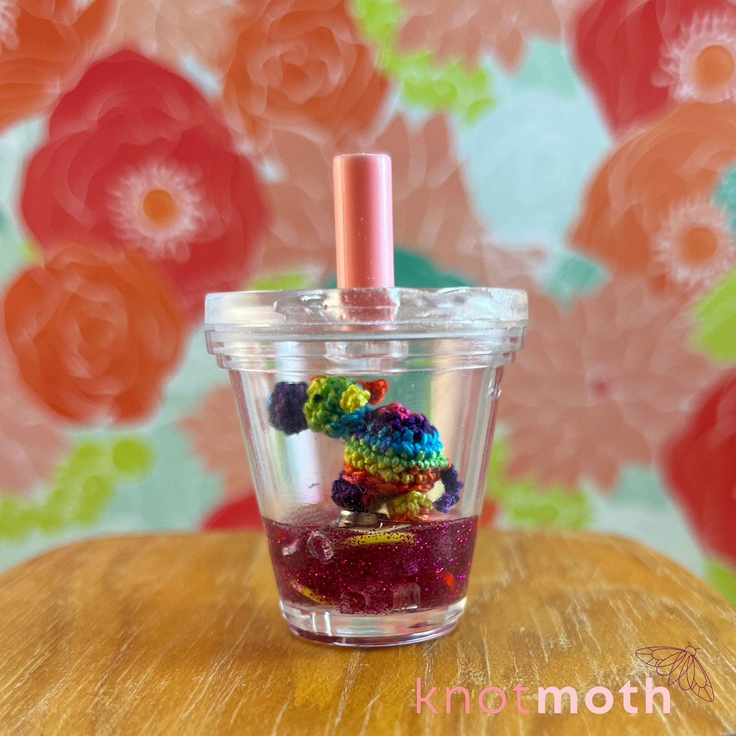 Harvey Hippopo-tea-mus Fruit Iced Tea Micro Crochet Hippo Trinket (removable, magnetic)